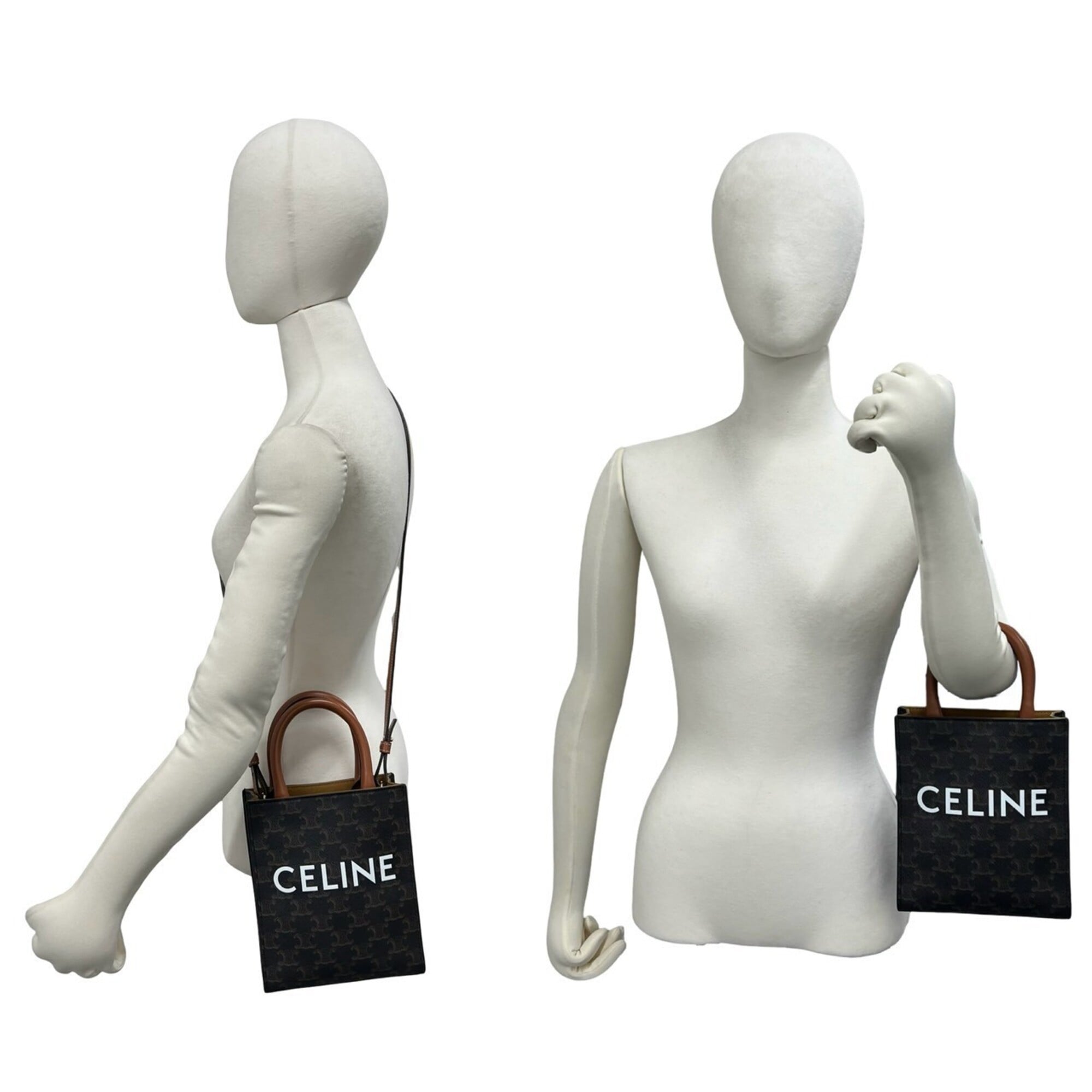 Celine Brown Leather Pvc Handbag Shoulder Bag (Pre-Owned)