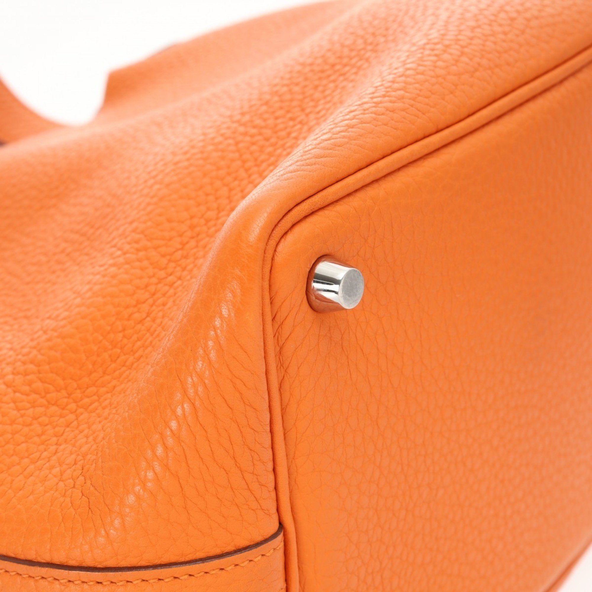 Hermes Orange Taurillon Clemence Leather Handbag (Pre-Owned)