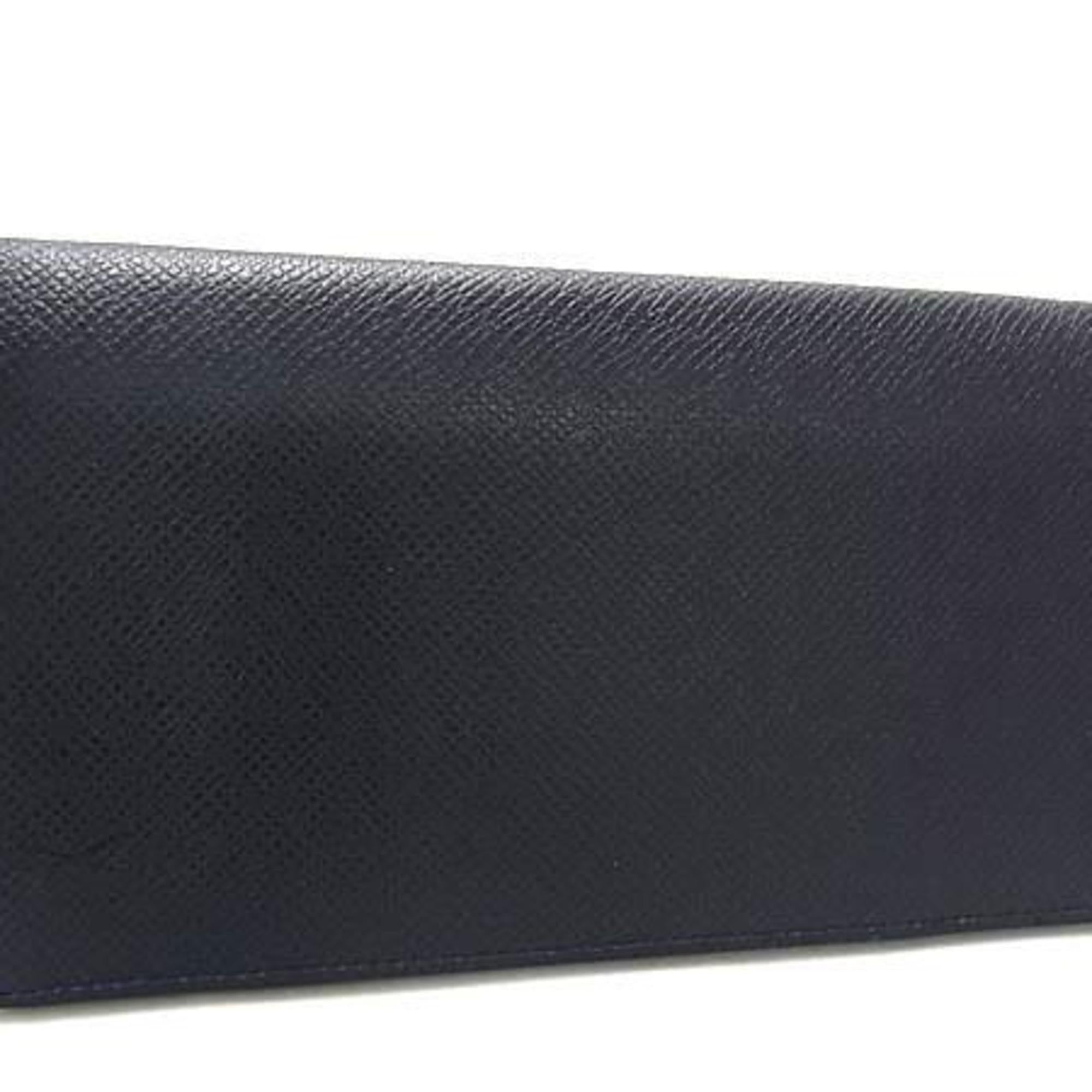 Louis Vuitton Ardoise Black Taiga Leather Long Wallet (Bi-Fold) (Pre-Owned)