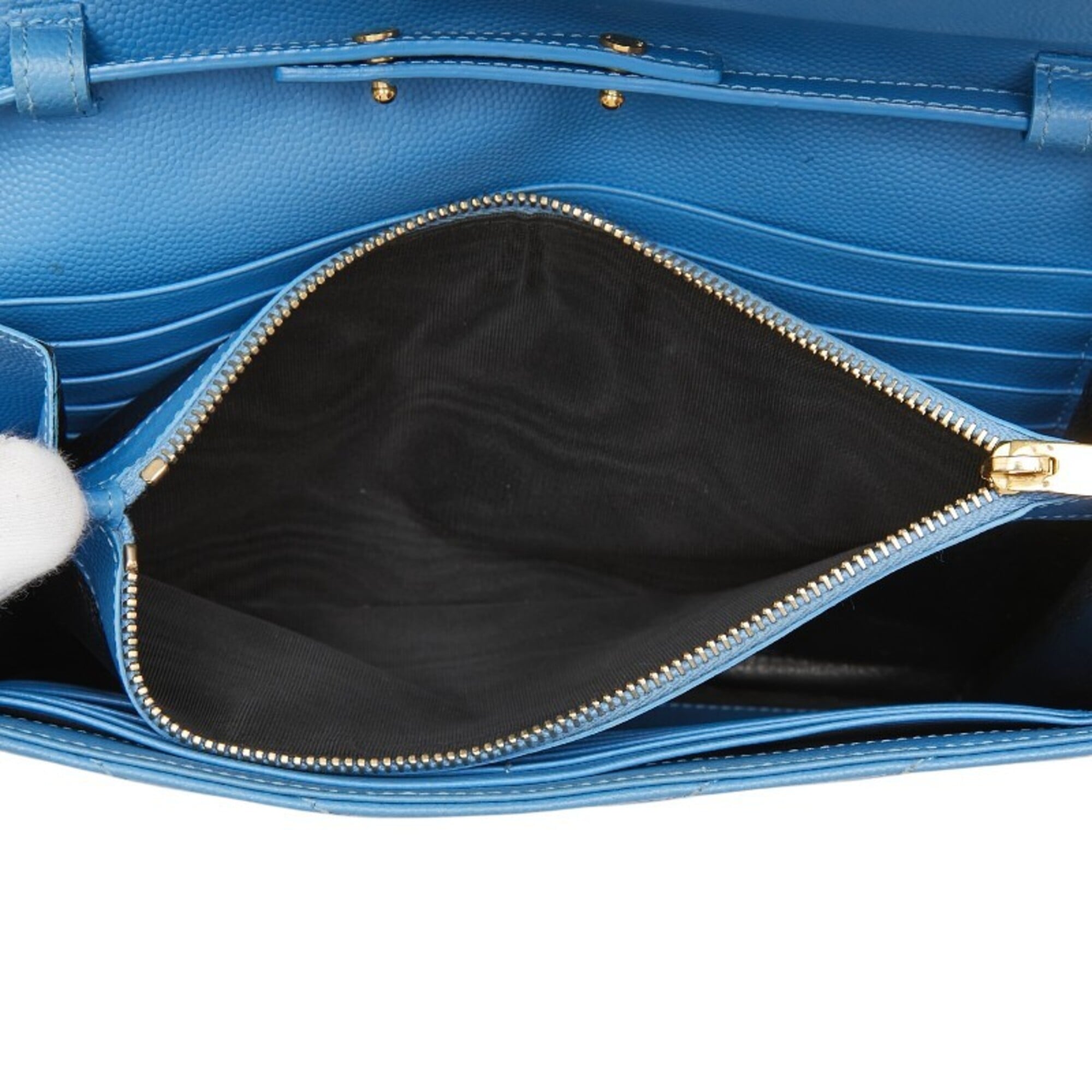 Saint Laurent Blue Gold Leather Shoulder Bag (Pre-Owned)