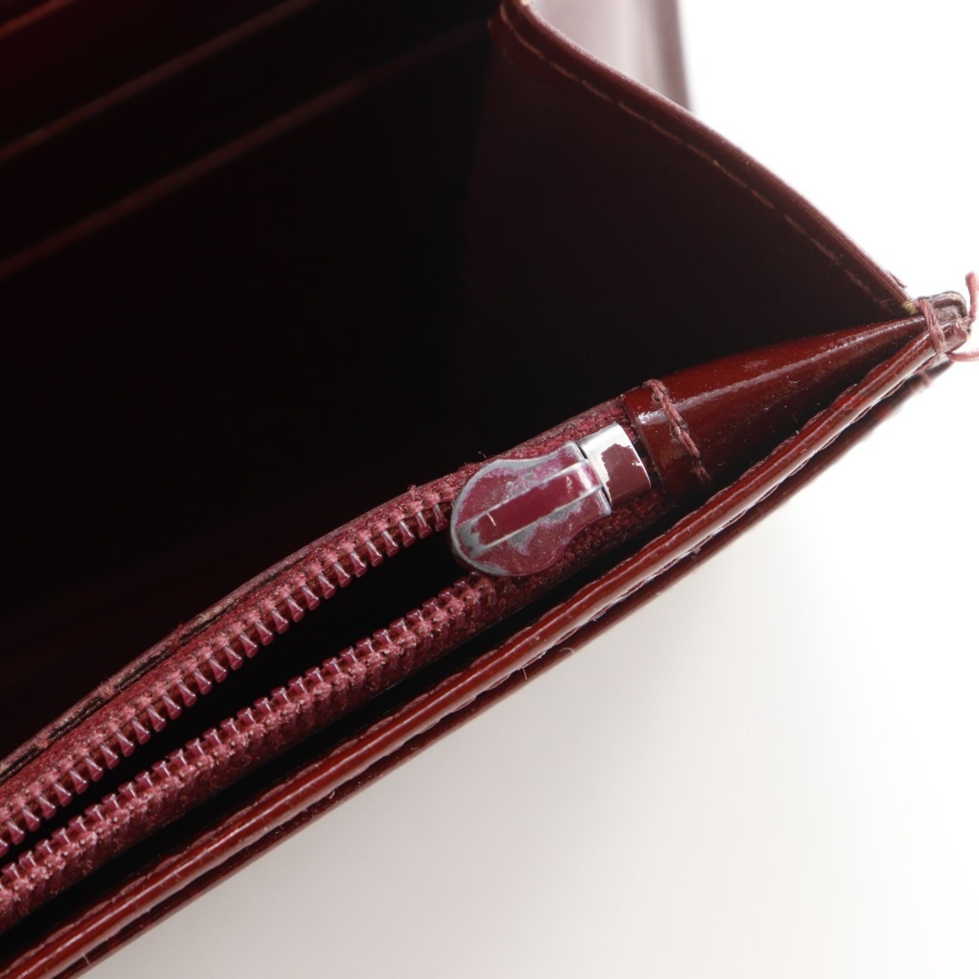 Cartier Bordeaux Patent Leather Long Wallet (Bi-Fold) (Pre-Owned)