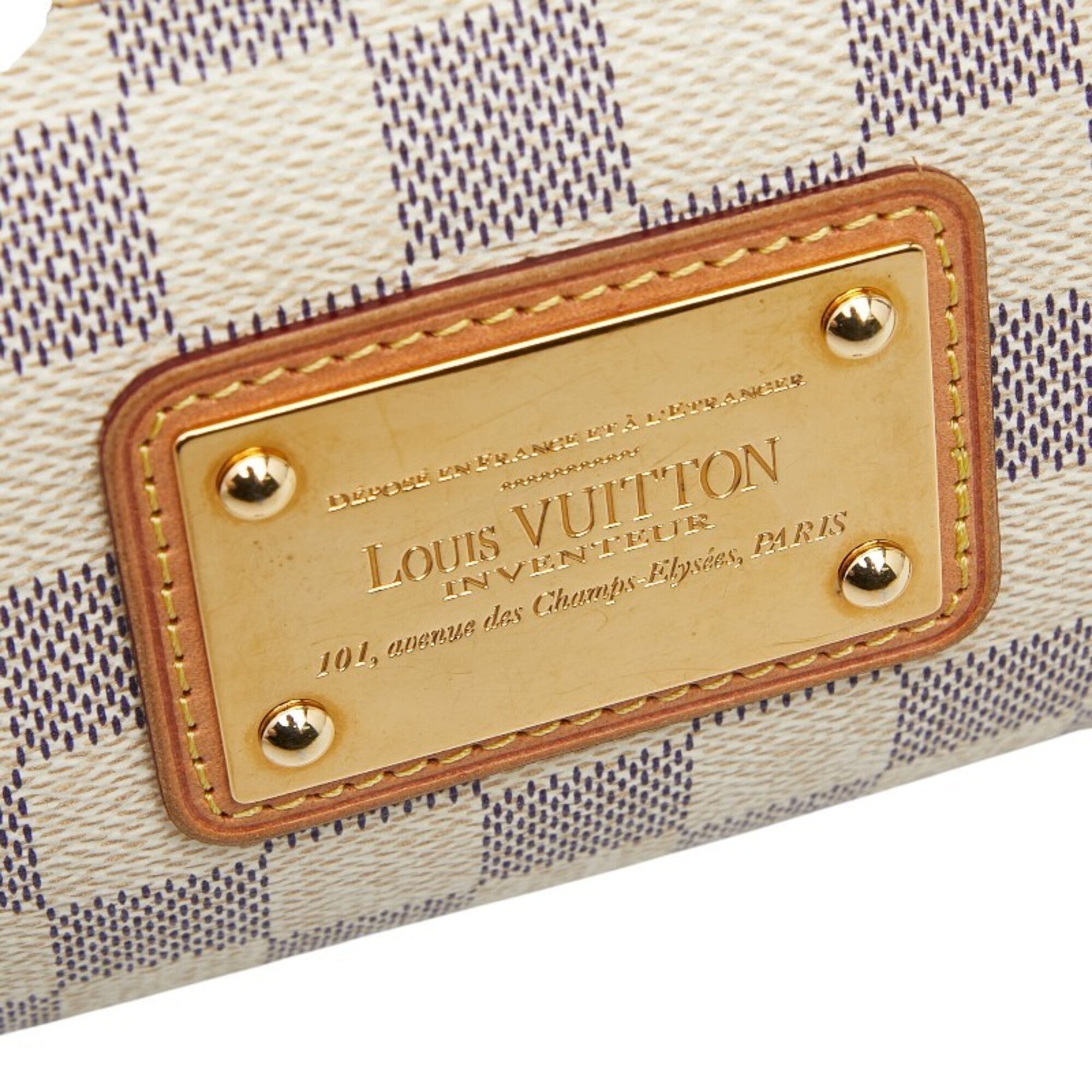Louis Vuitton Damier Azur White Pvc Leather Handbag Shoulder Bag (Pre-Owned)