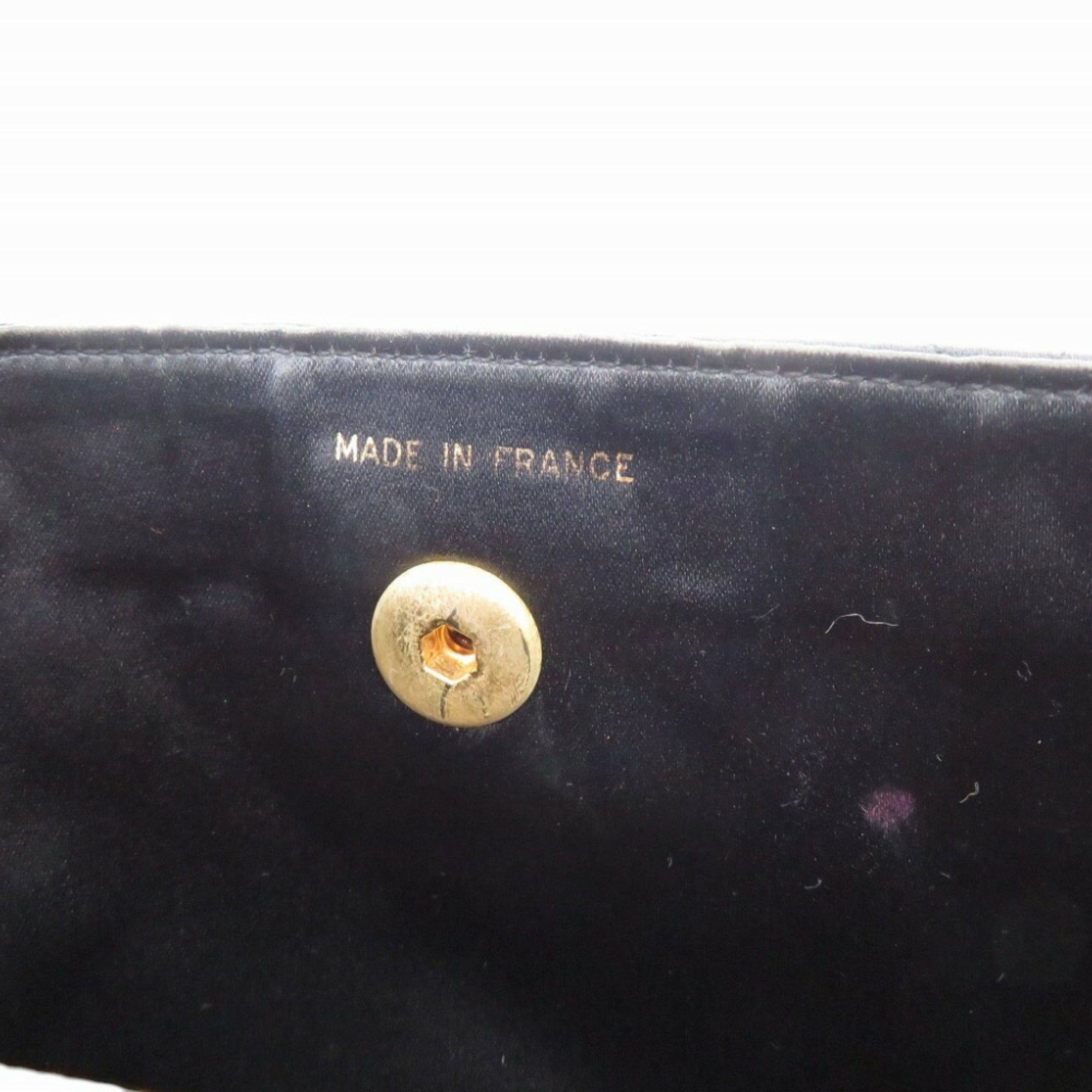 Chanel Black Satin Metal Handbag (Pre-Owned)