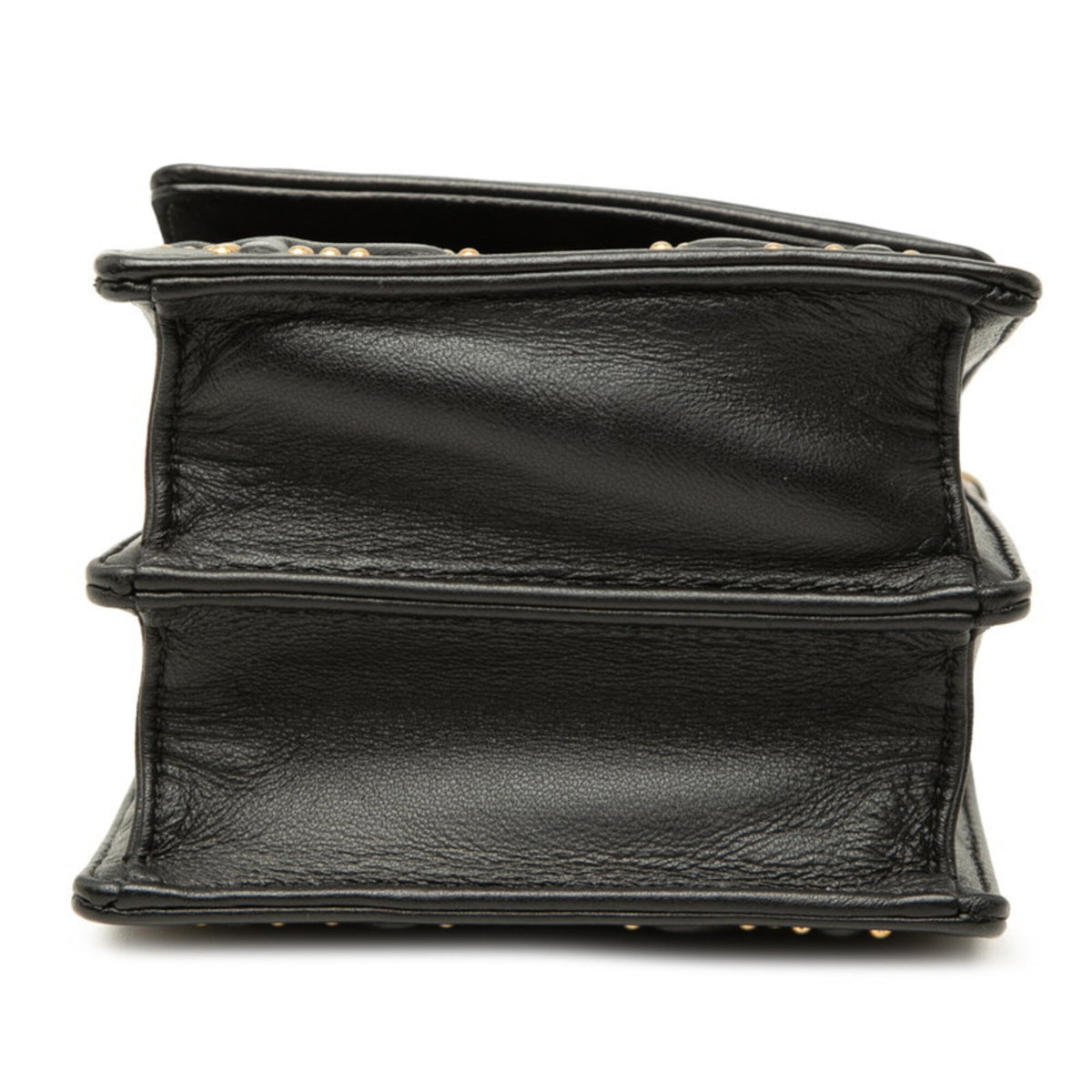 Christian Dior Black Gold Leather Shoulder Bag (Pre-Owned)