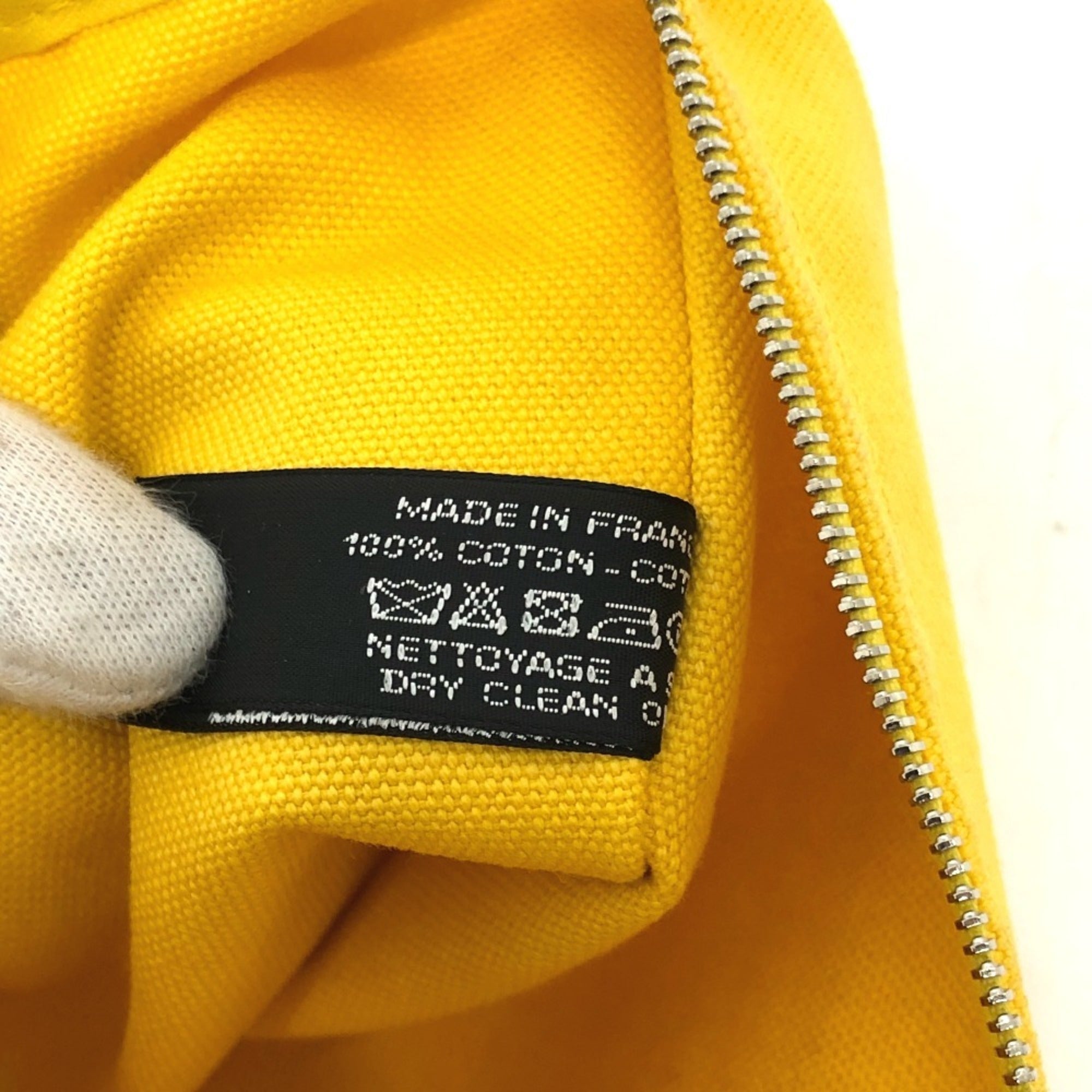 Hermes Yellow Canvas Pouch (Pre-Owned)
