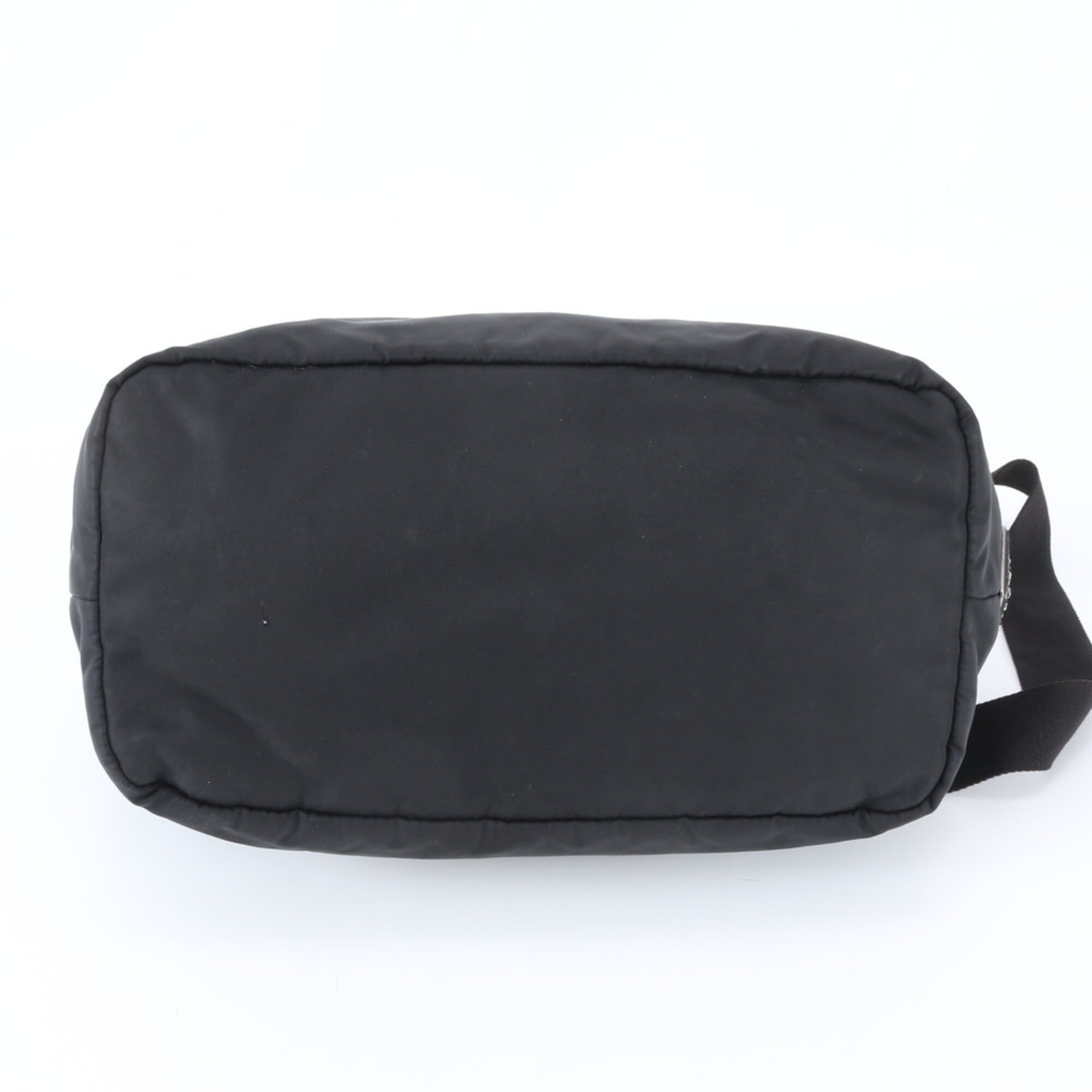 Prada Black Navy White Nylon Leather Shoulder Bag (Pre-Owned)