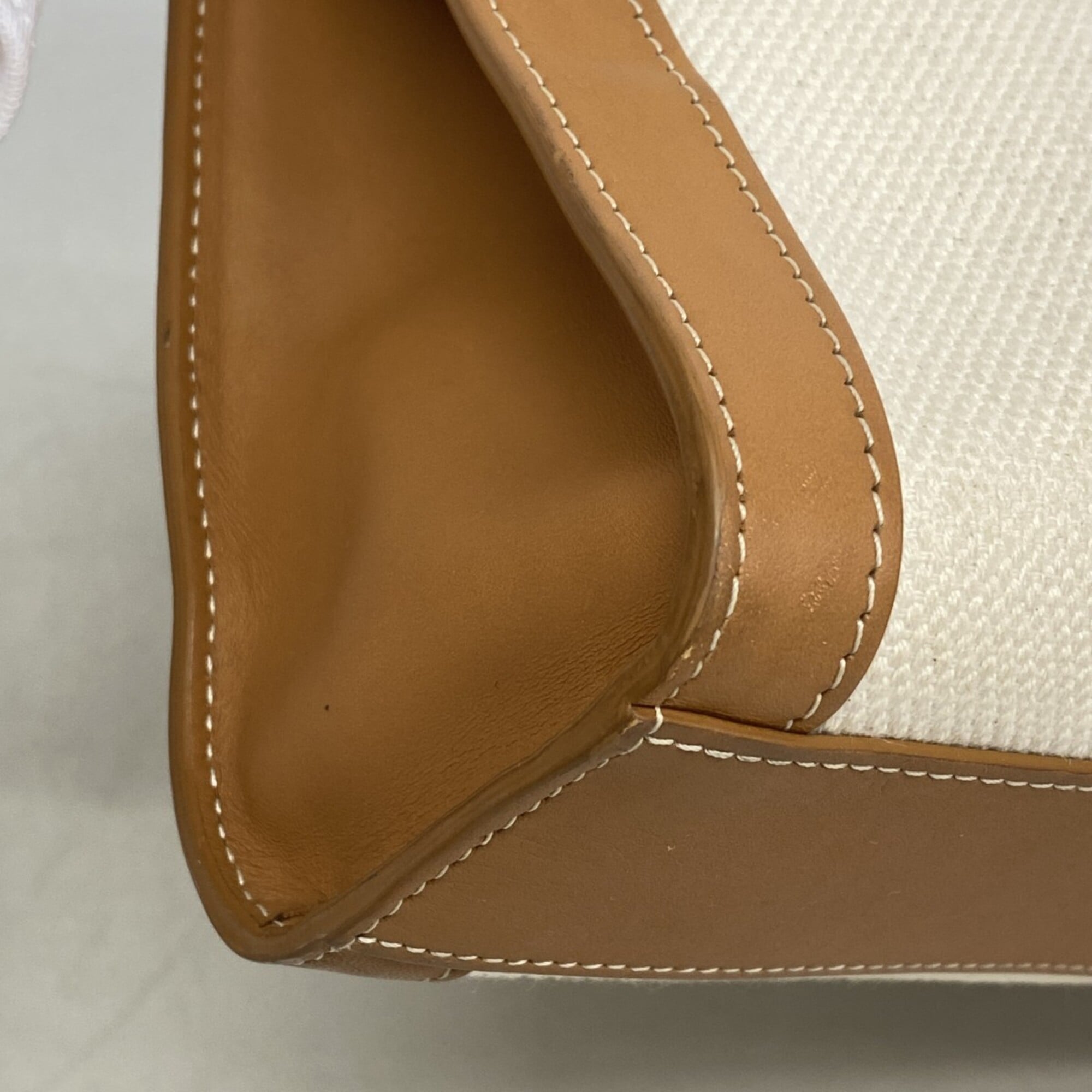 Celine Beige Brown Canvas Handbag (Pre-Owned)