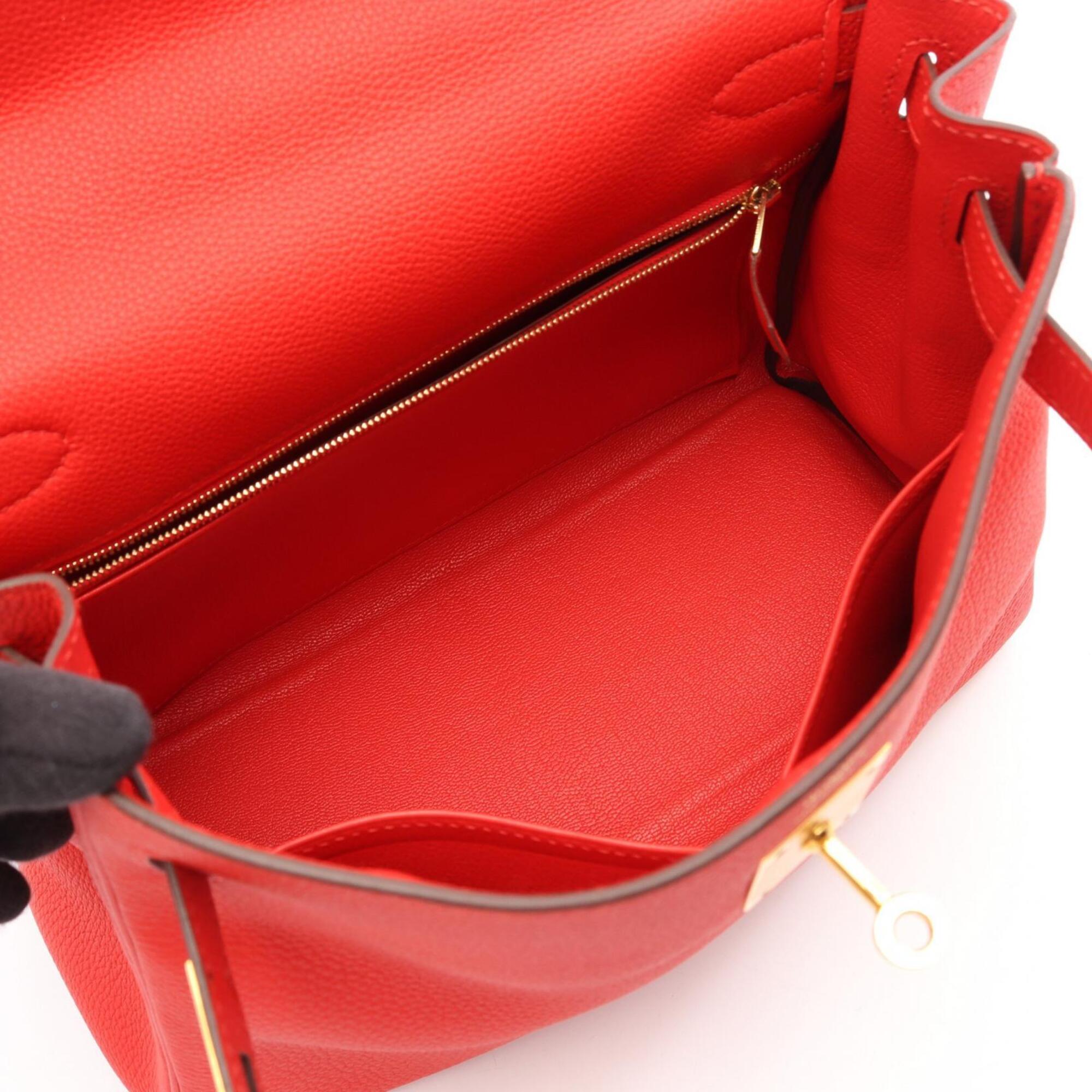 Hermes Red Color Togo Leather Handbag (Pre-Owned)