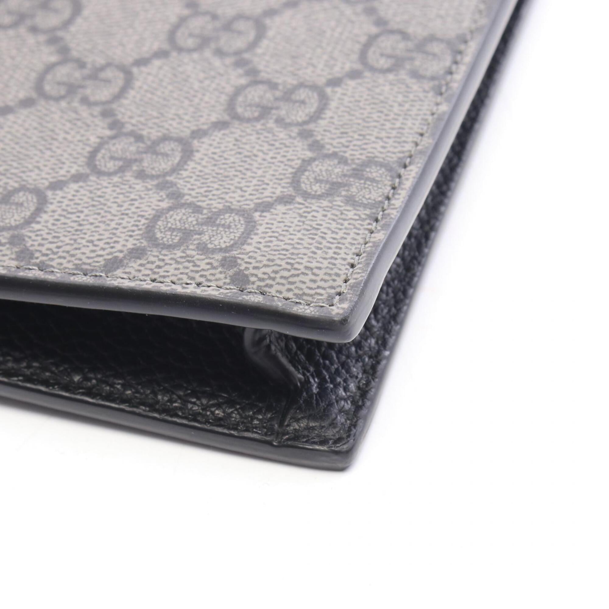 Gucci Black Gray Pvc Coated Canvas Leather Clutch Bag Handbag (Pre-Owned)
