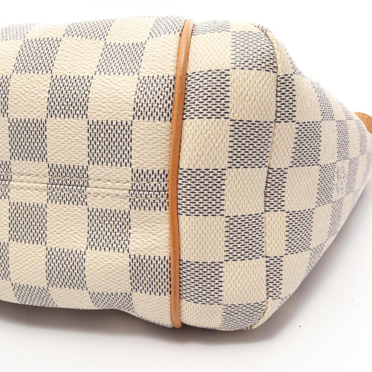 Louis Vuitton White Coated Canvas Pvc Damier Azur Leather Handbag Tote Bag (Pre-Owned)