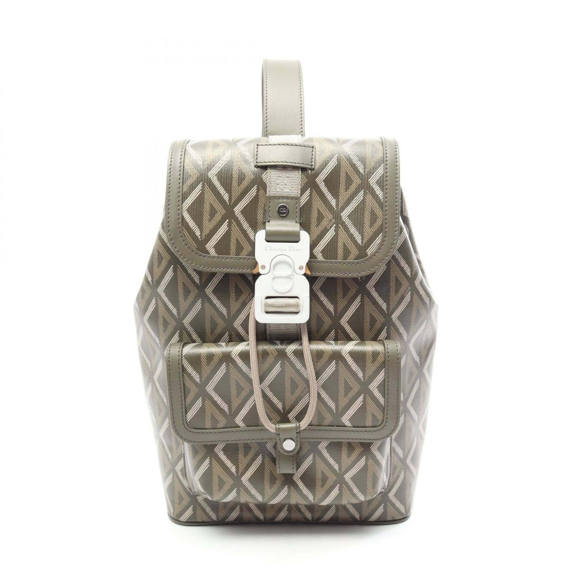 Christian Dior Khaki Coated Canvas Leather Fanny Pack Sling Bag (Pre-Owned)
