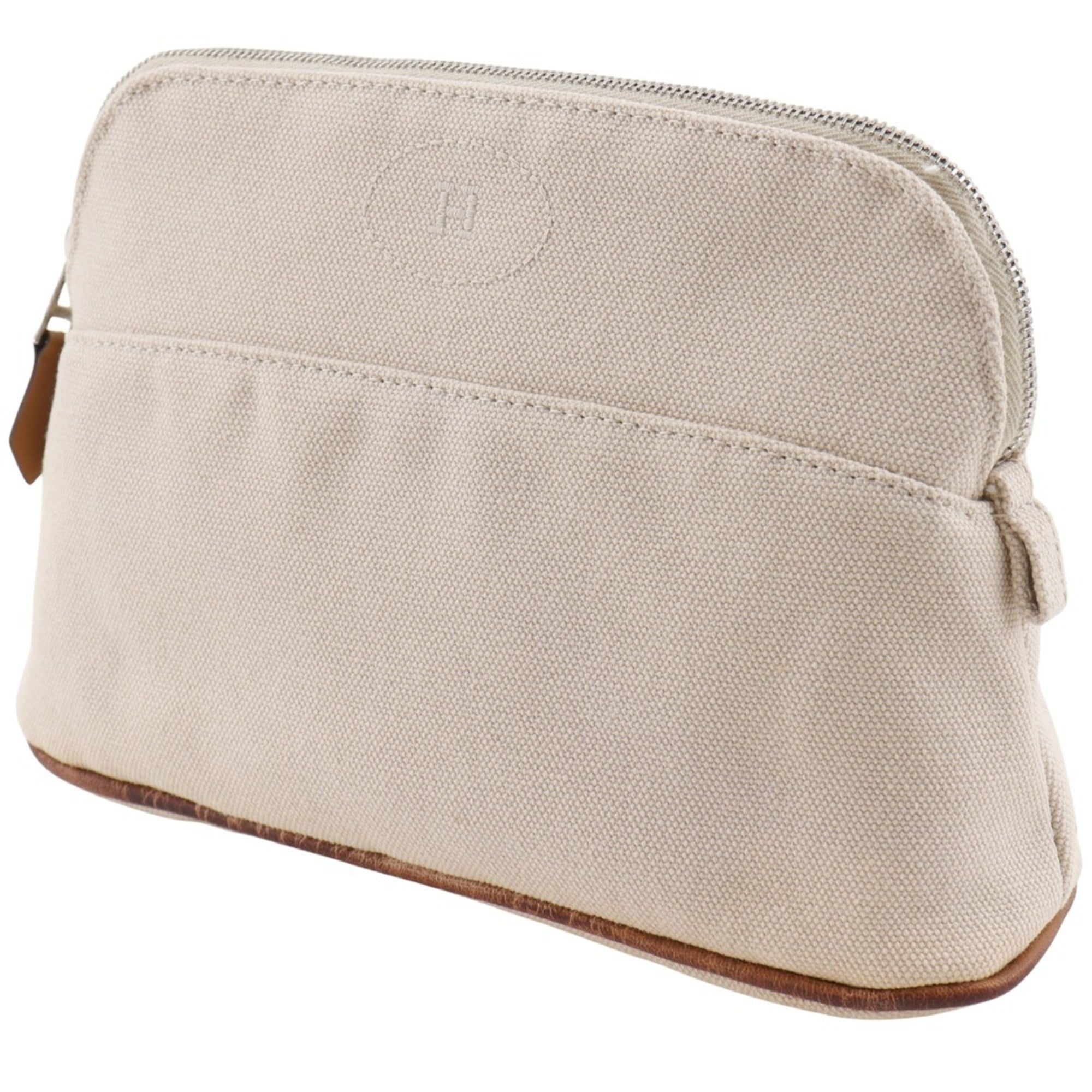 Hermes Beige Canvas Pouch (Pre-Owned)