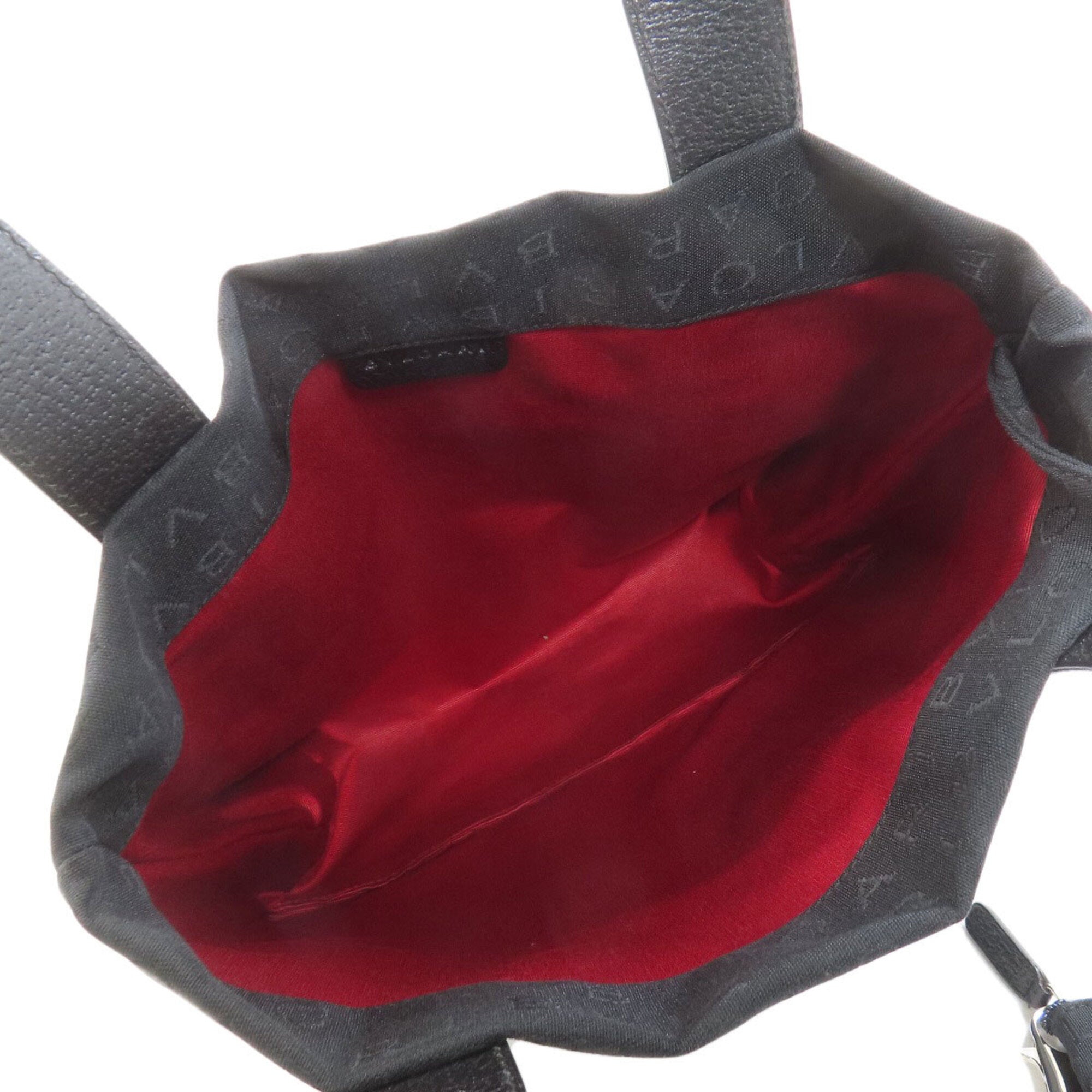 Bvlgari Logomania Black Canvas Leather Tote Bag (Pre-Owned)