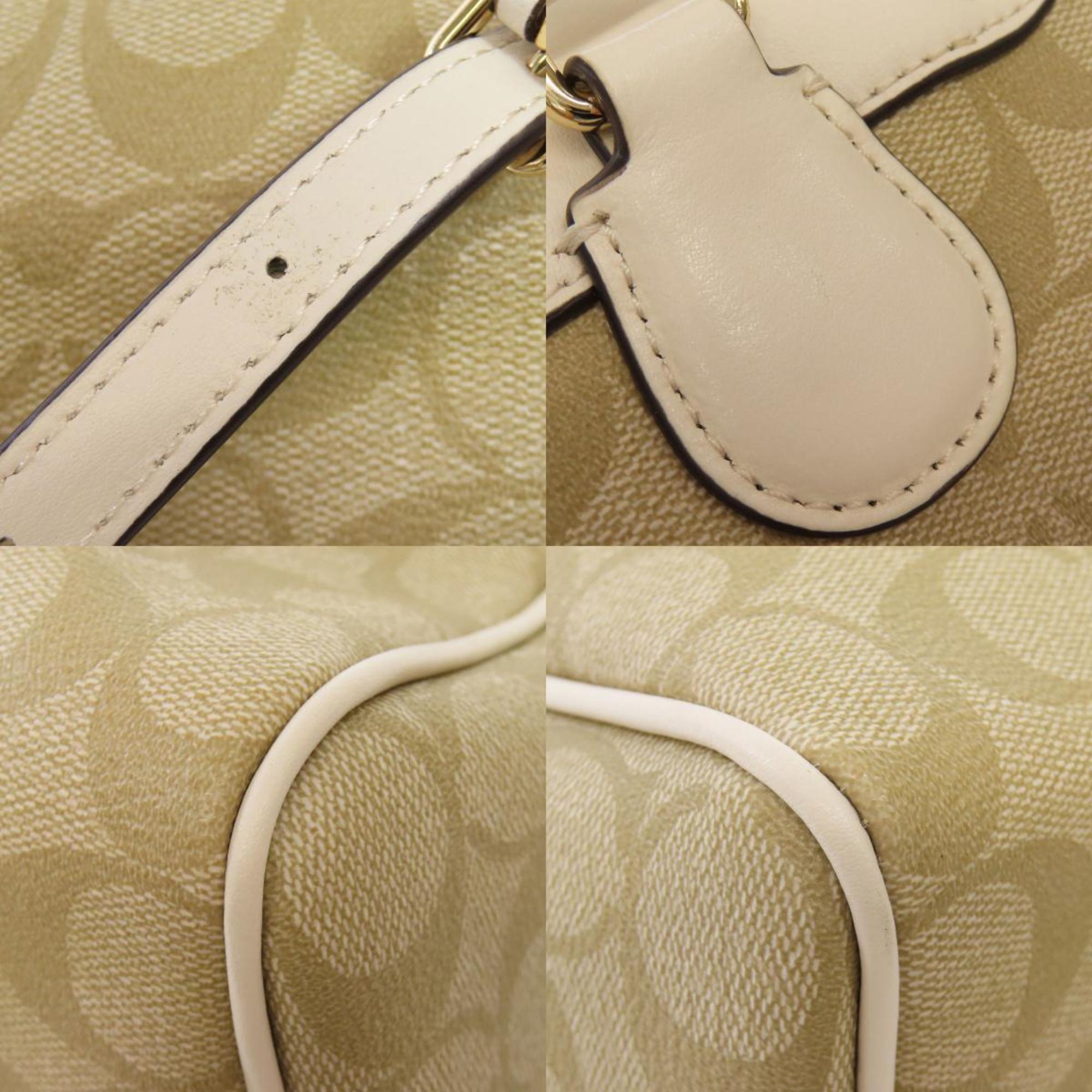 Coach Beige White Pvc Handbag (Pre-Owned)