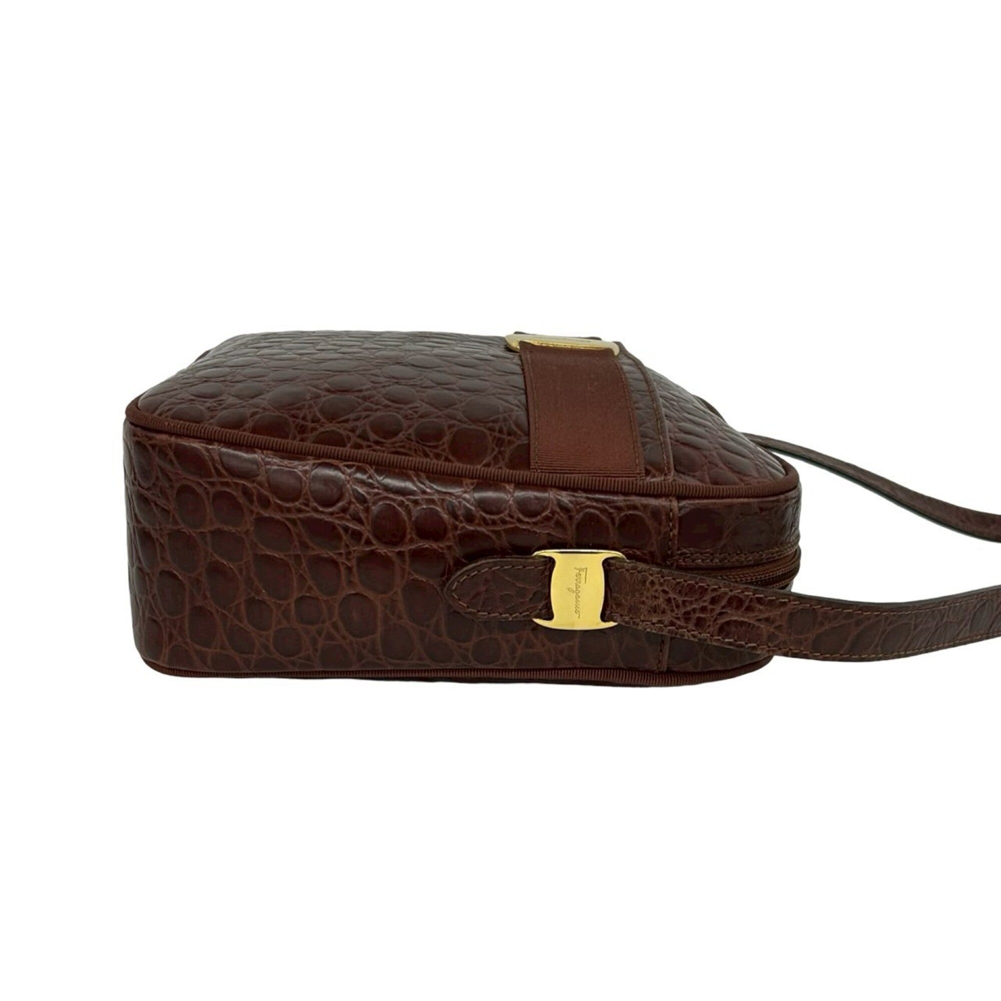 Salvatore Ferragamo Brown Leather Shoulder Bag (Pre-Owned)