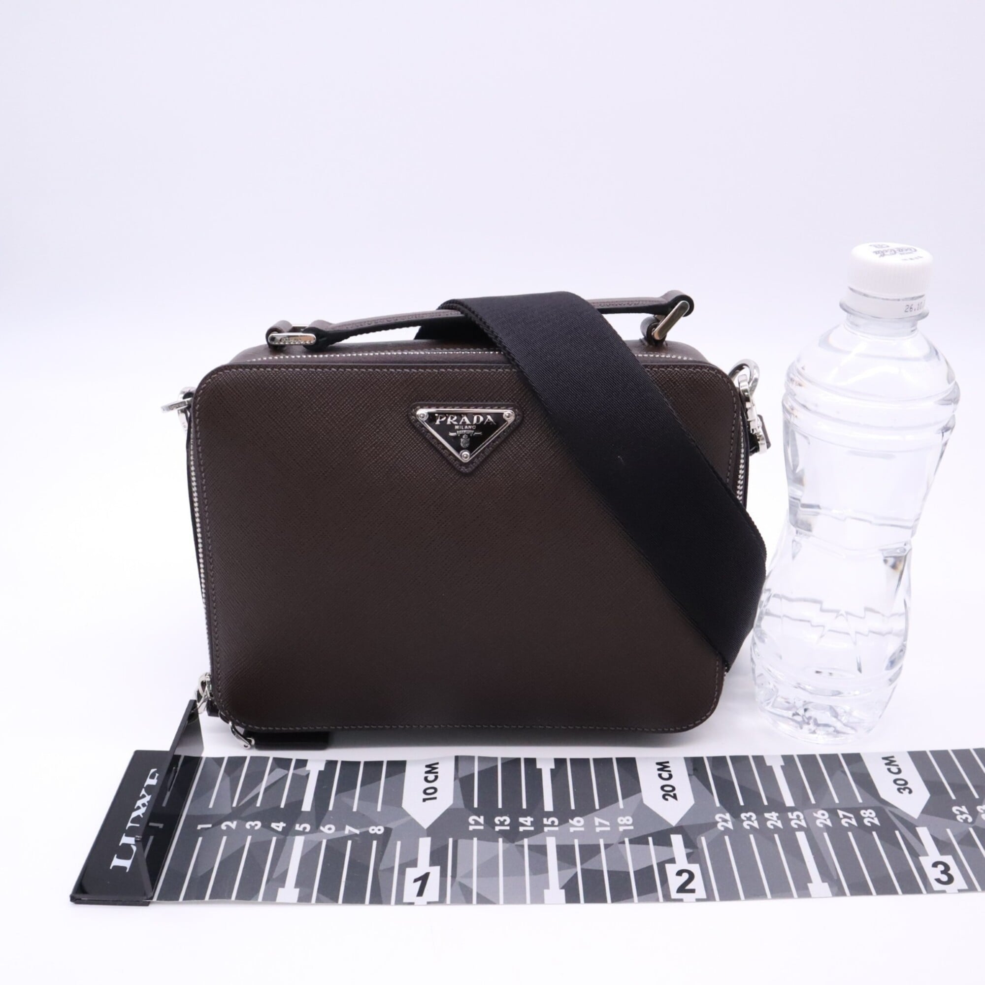 Prada Saffiano Brown Saffiano Shoulder Bag (Pre-Owned)