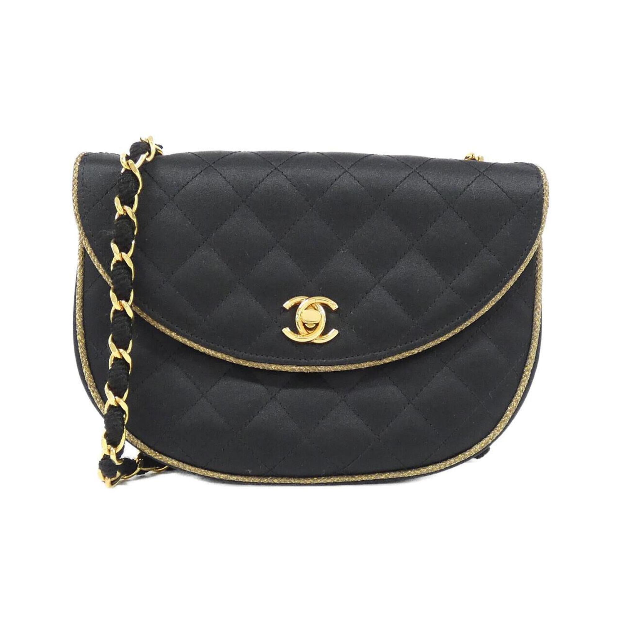 Chanel Black Satin Shoulder Bag (Pre-Owned)