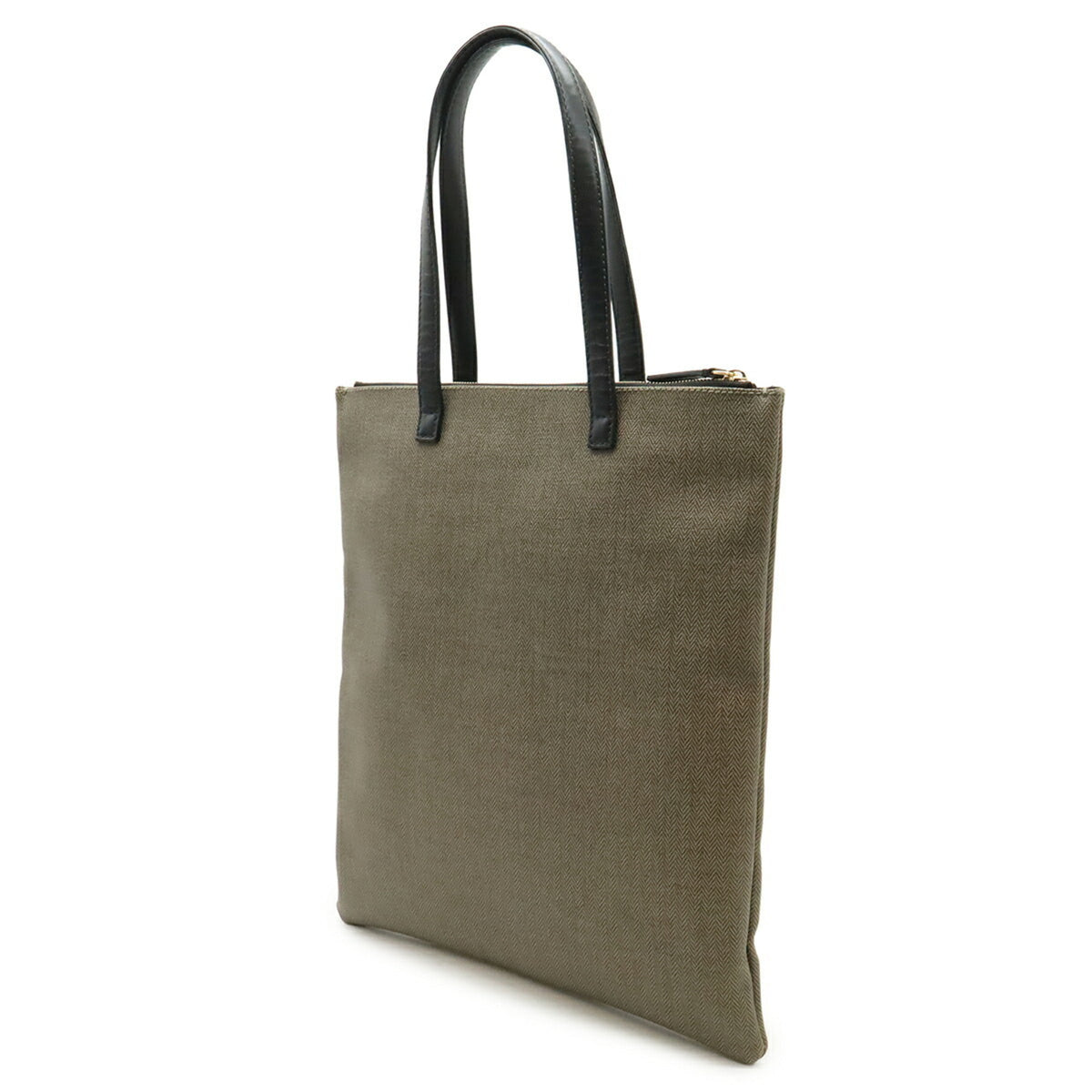 Bvlgari Black Grayish Coated Canvas Leather Shoulder Bag Tote Bag (Pre-Owned)