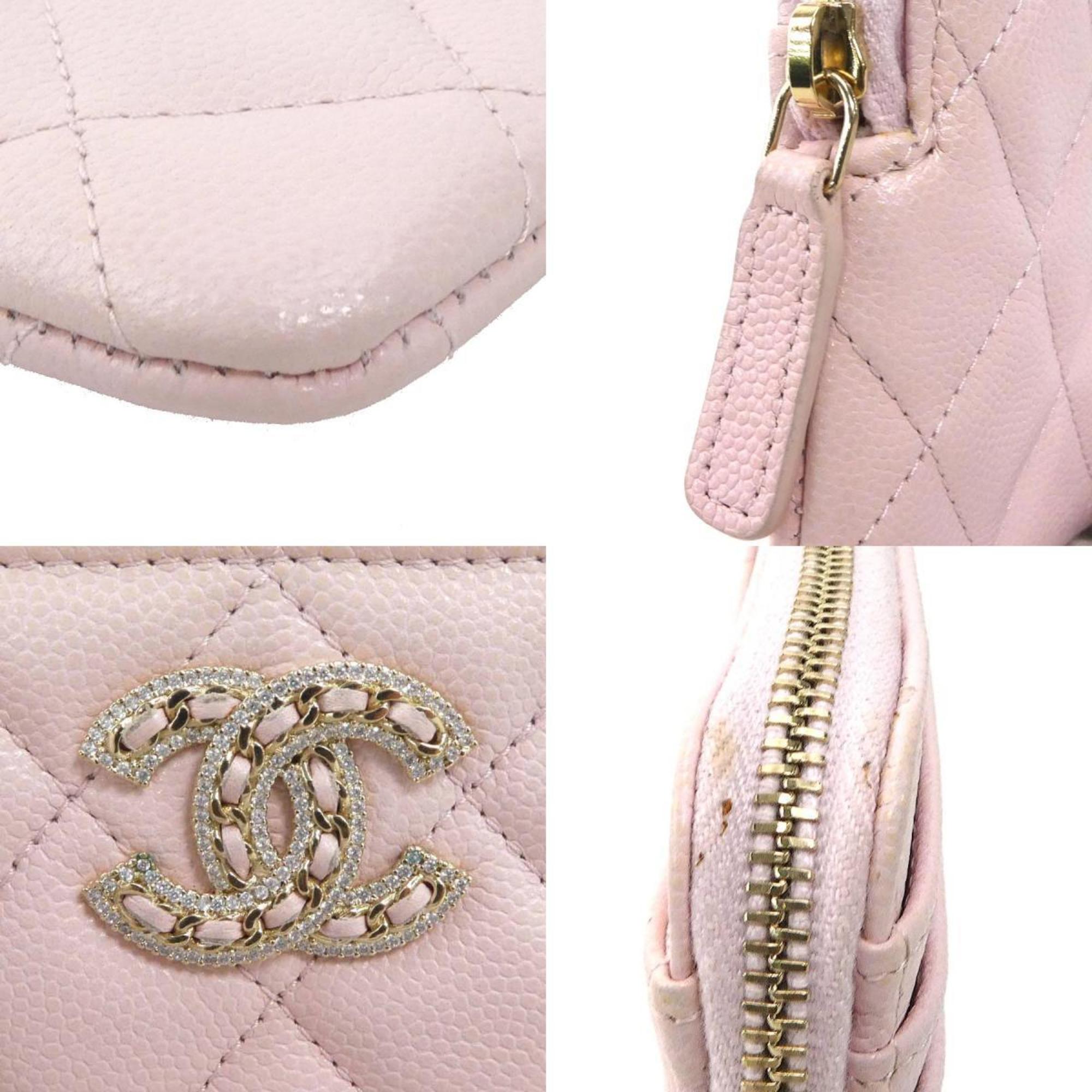 Chanel Light Pink Grained Calfskin Coin Purse/Coin Case (Pre-Owned)