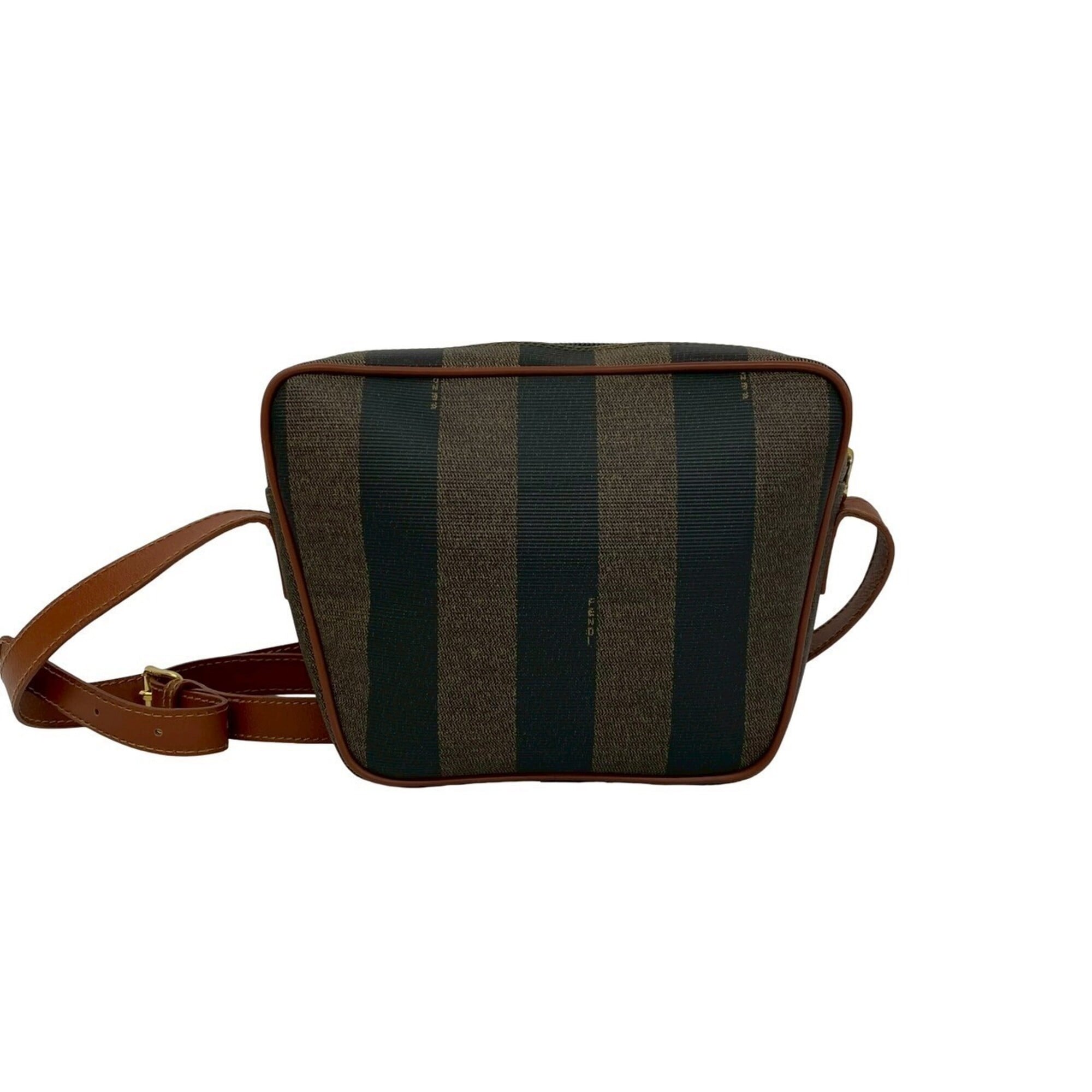 Fendi Black Brown Khaki Pvc Leather Pochette Shoulder Bag (Pre-Owned)