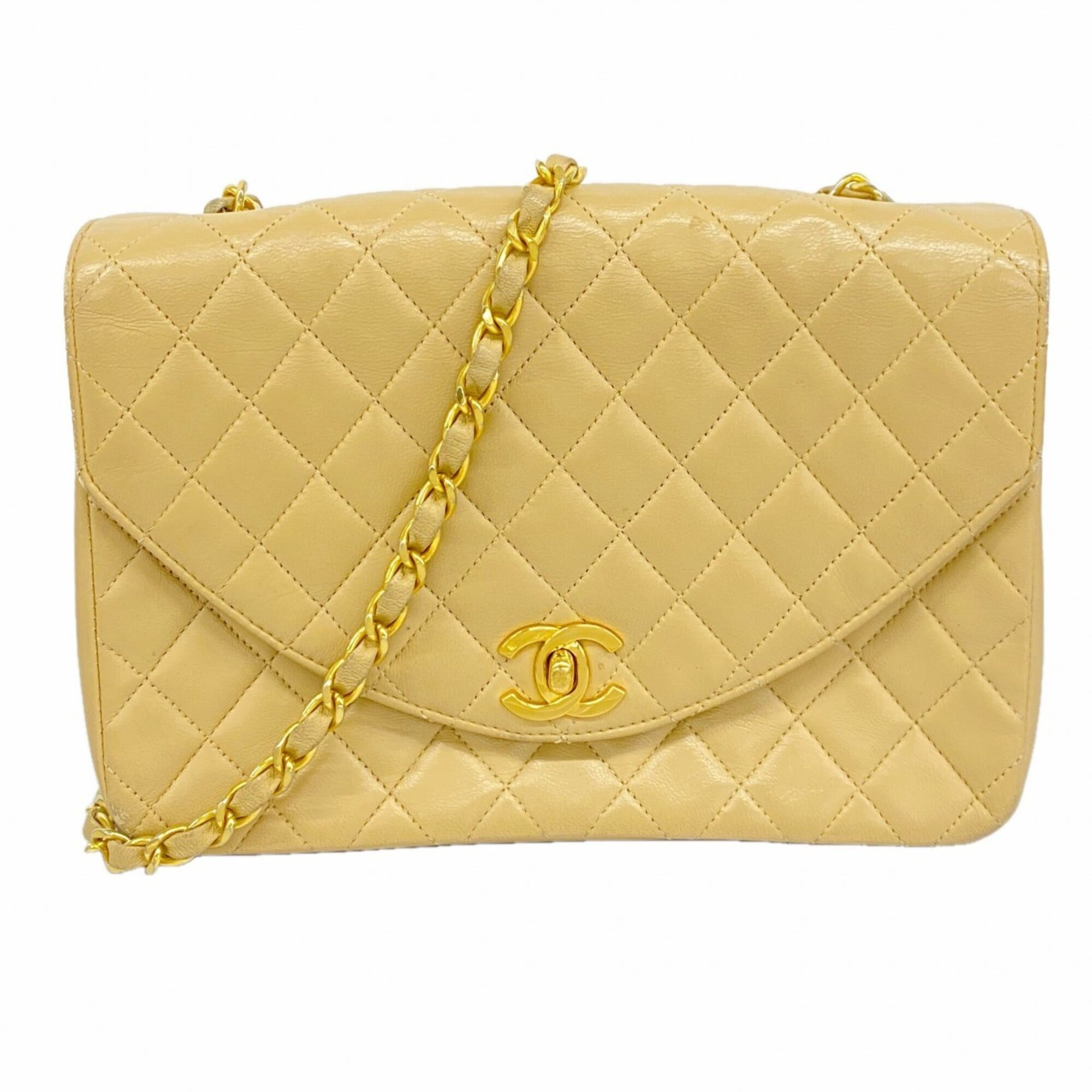 Chanel Beige Leather Shoulder Bag (Pre-Owned)