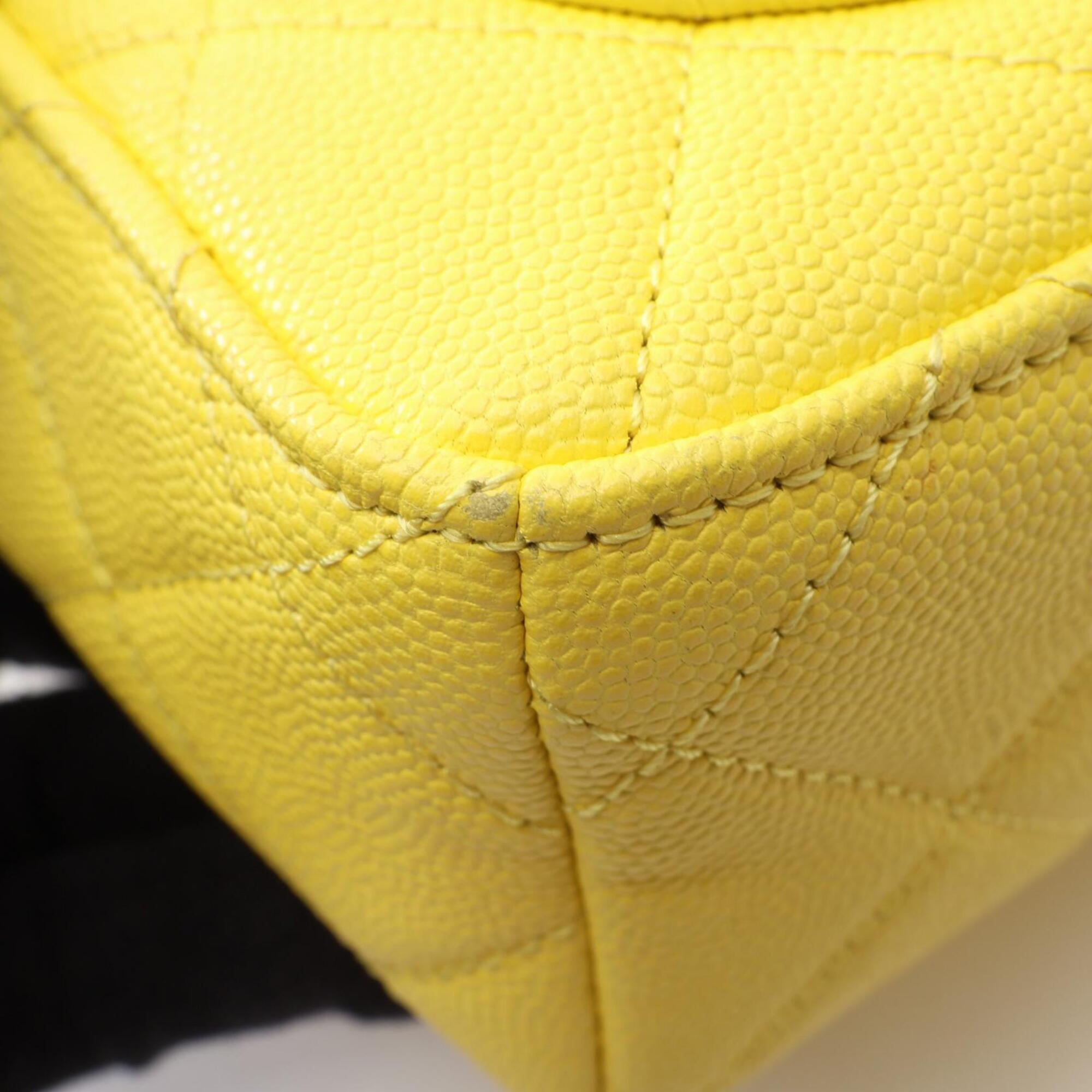 Chanel Yellow Grained Calfskin Handbag Shoulder Bag Vanity Bag (Pre-Owned)
