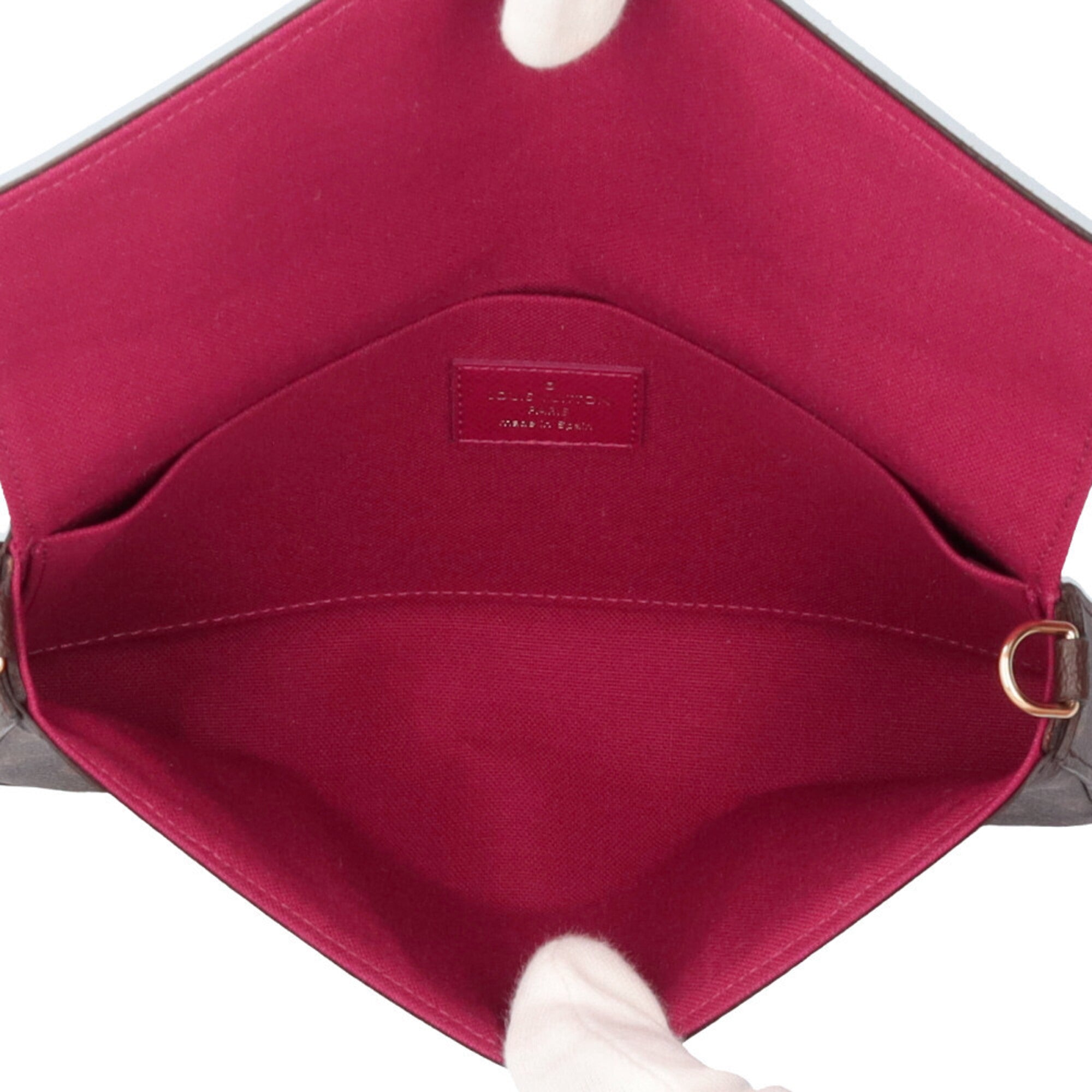 Louis Vuitton Brown Fuchsia Monogram Canvas Pochette Shoulder Bag (Pre-Owned)