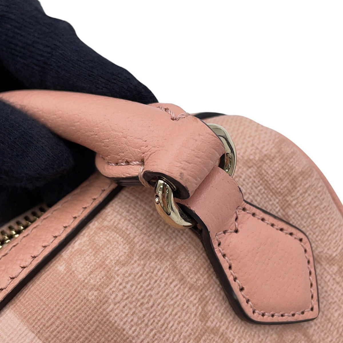 Gucci Pink Gg Supreme Boston Bag Handbag (Pre-Owned)