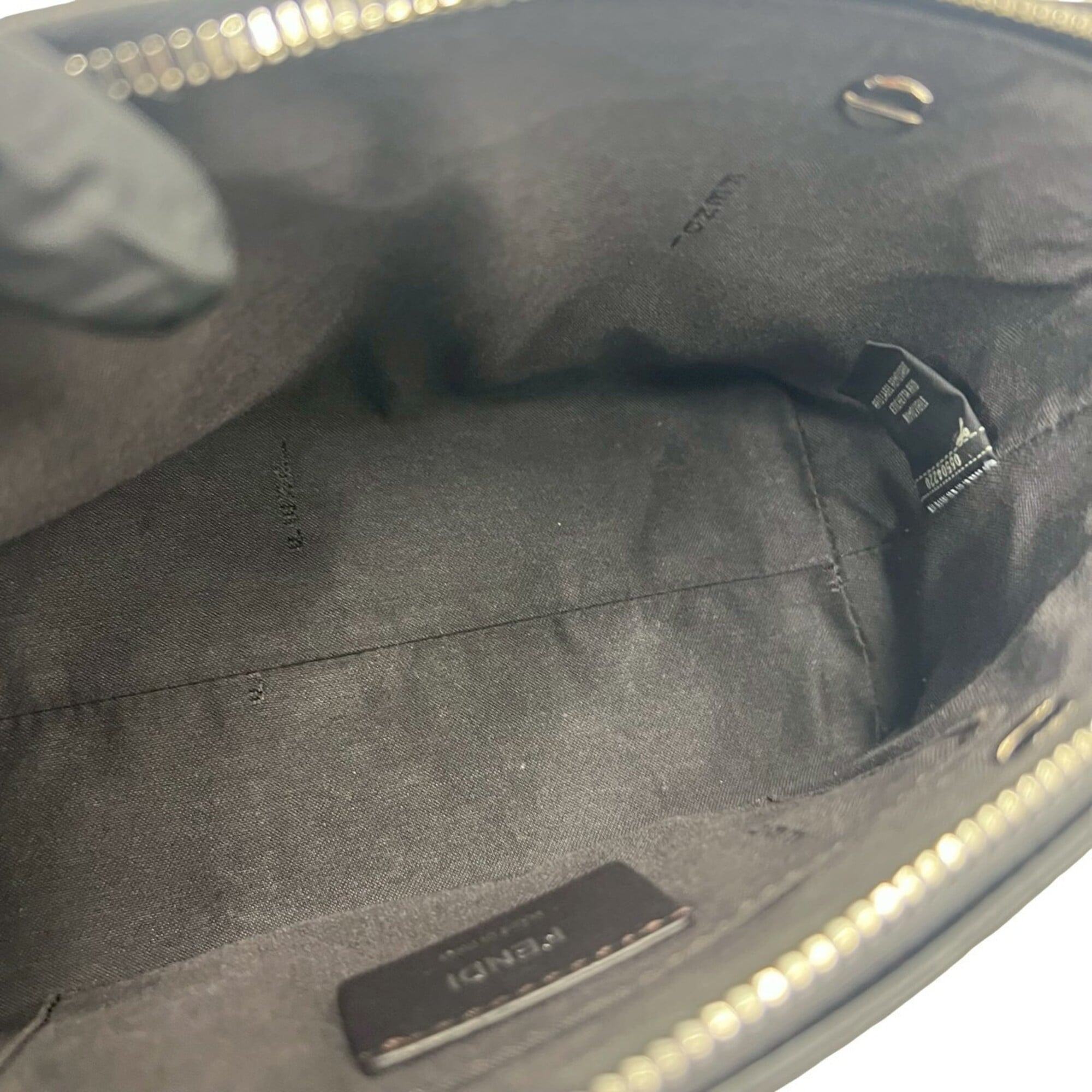 Fendi Black Brown Leather Handbag Shoulder Bag (Pre-Owned)