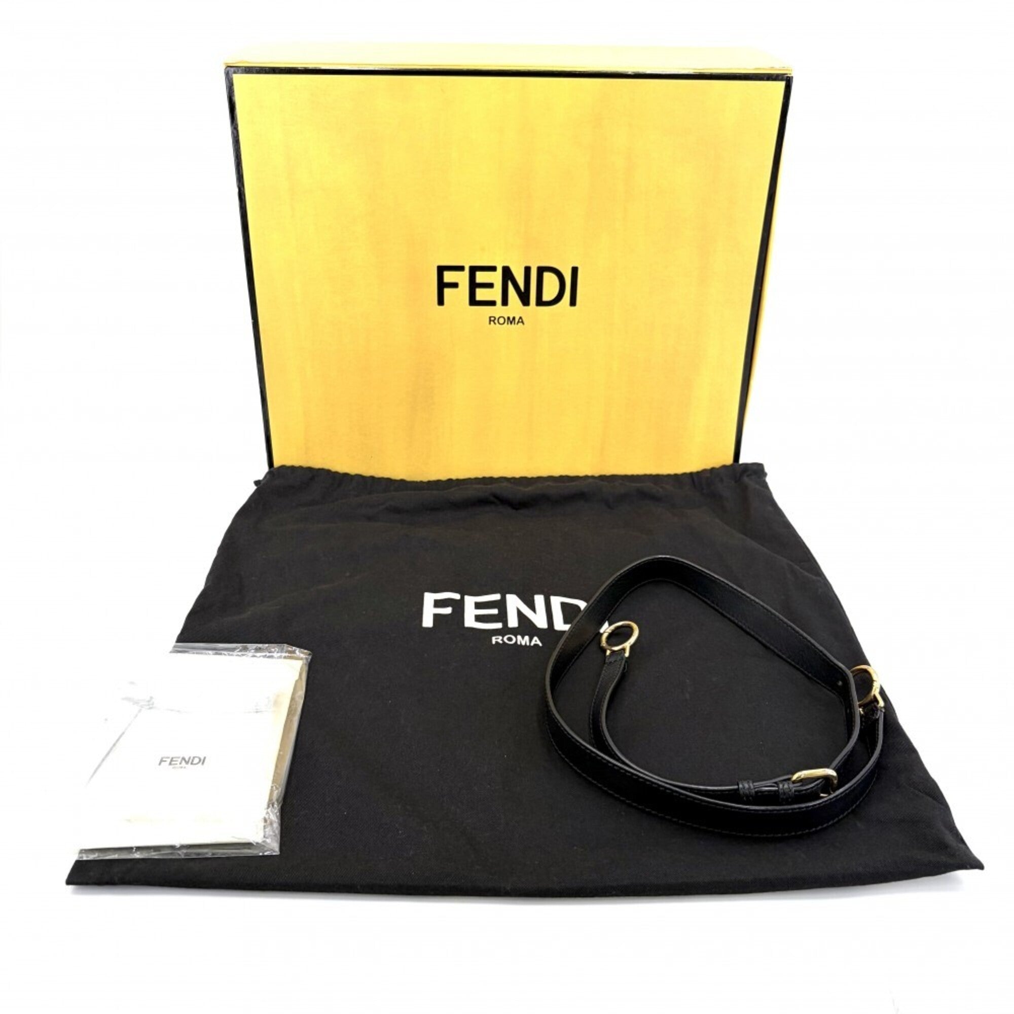 Fendi Peekaboo Black Leather Handbag Shoulder Bag (Pre-Owned)