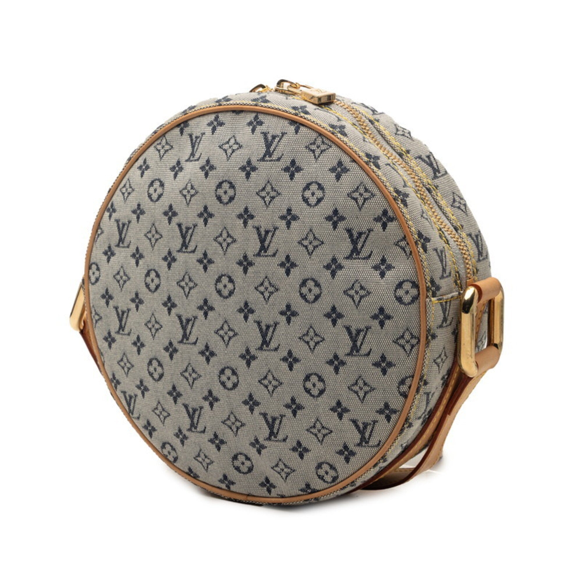 Louis Vuitton Gray Navy Canvas Leather Shoulder Bag (Pre-Owned)