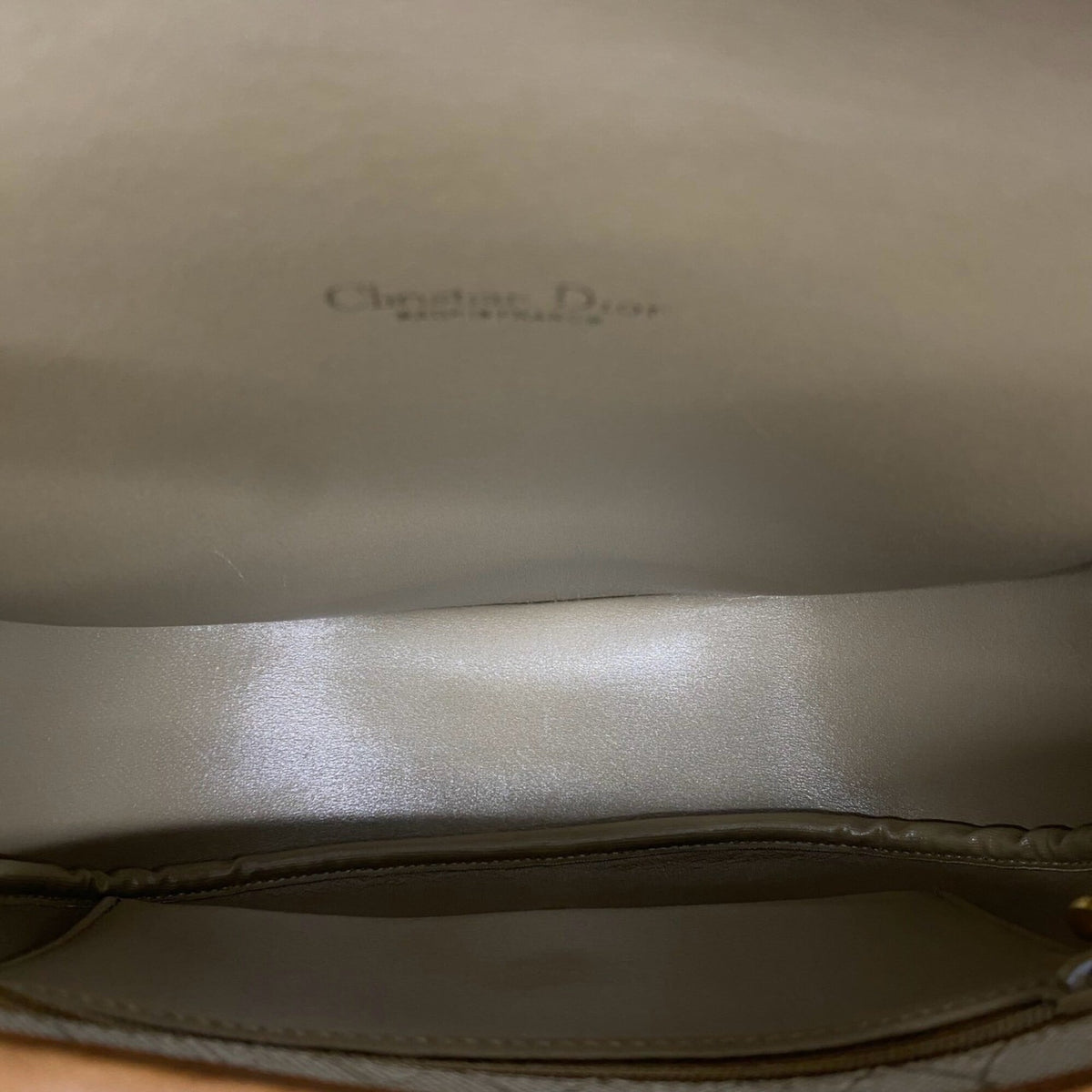 Christian Dior Brown Khaki Leather Pvc Shoulder Bag (Pre-Owned)