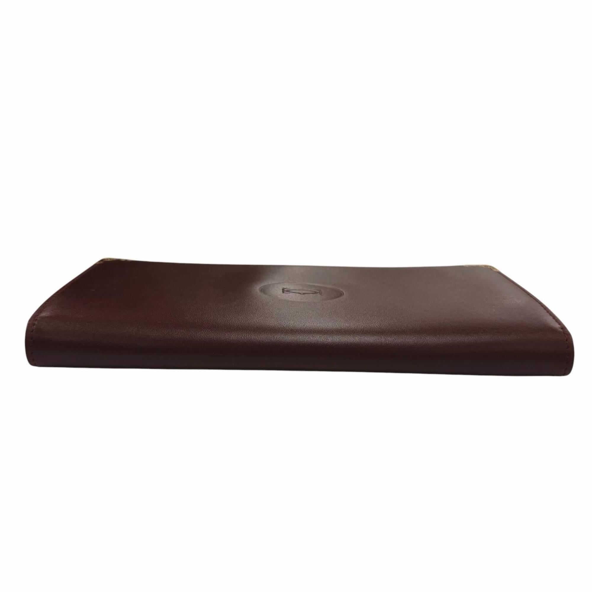 Cartier Bordeaux Leather Long Wallet (Bi-Fold) (Pre-Owned)
