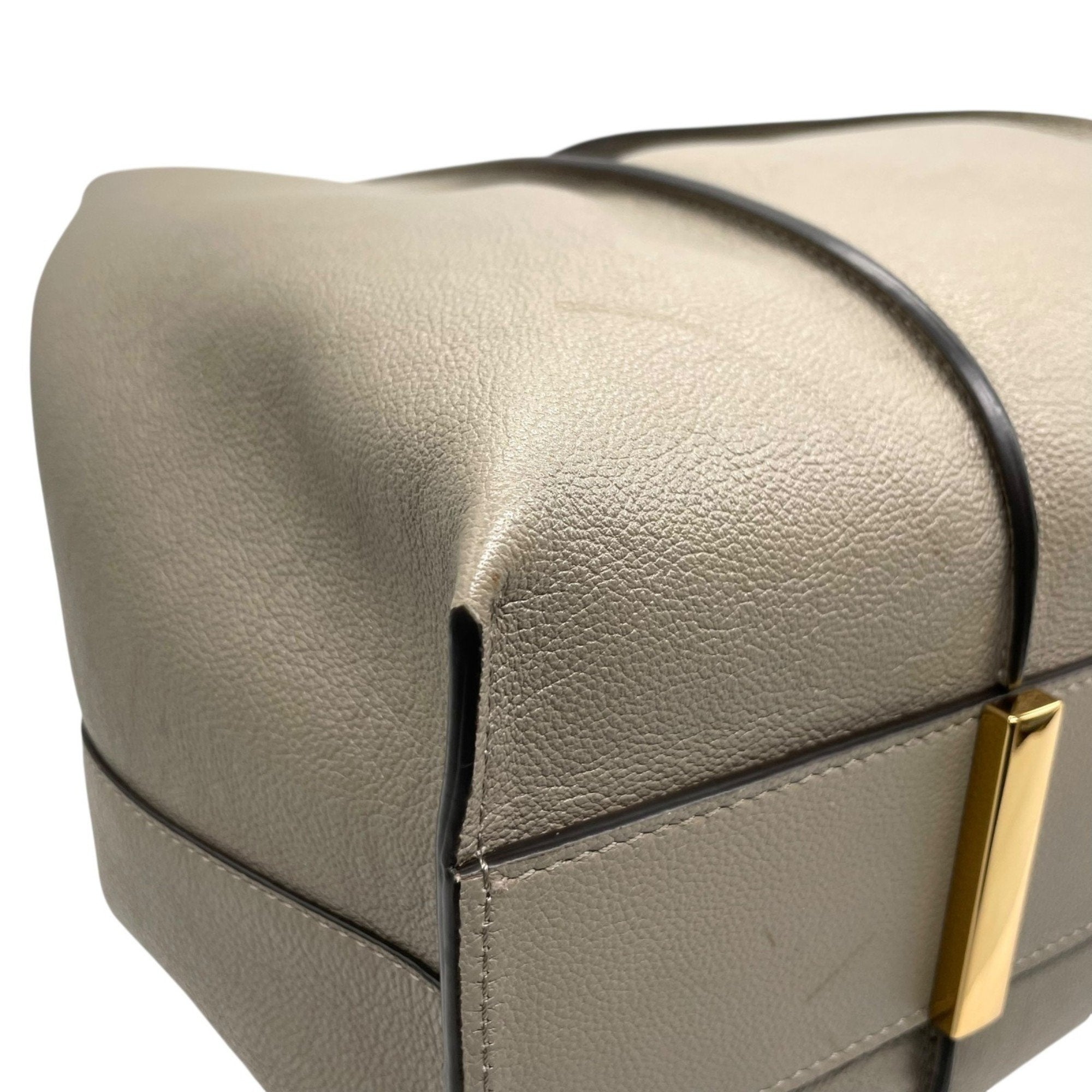 Tod's Grayish Leather Handbag Pouch Tote Bag (Pre-Owned)