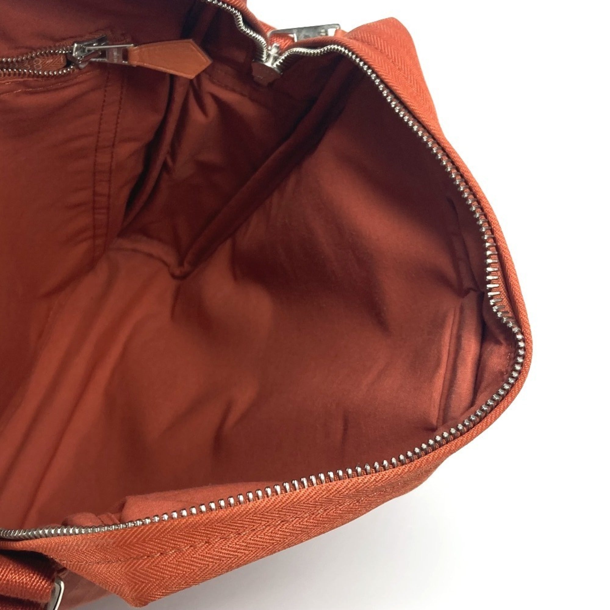 Hermes Acapulco Orange Nylon Canvas Pochette Shoulder Bag (Pre-Owned)
