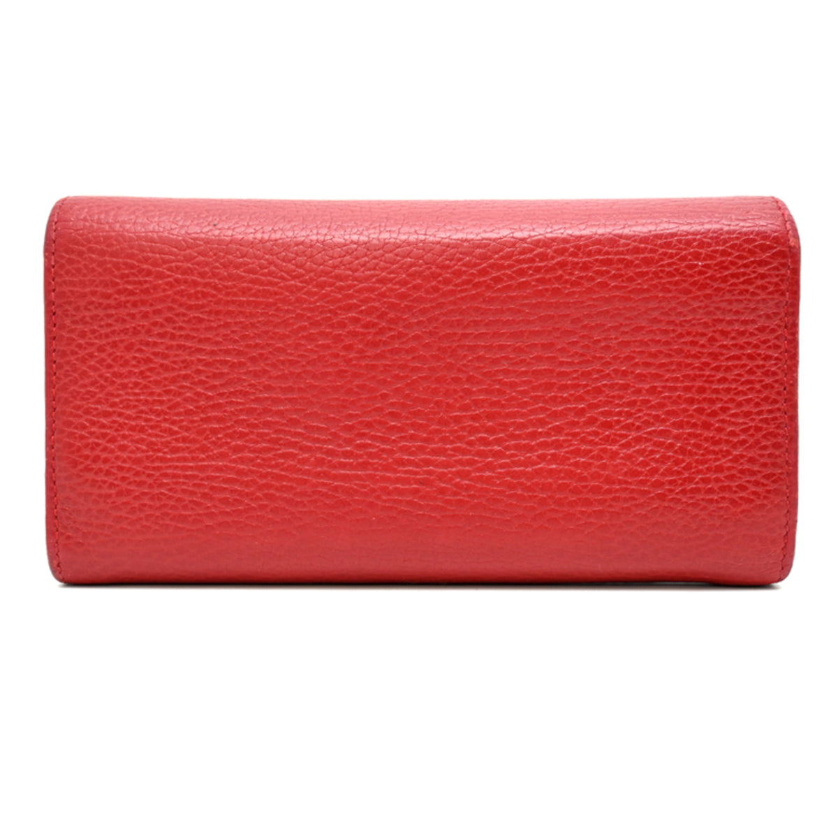 Gucci Red Color Leather Long Wallet (Bi-Fold) (Pre-Owned)