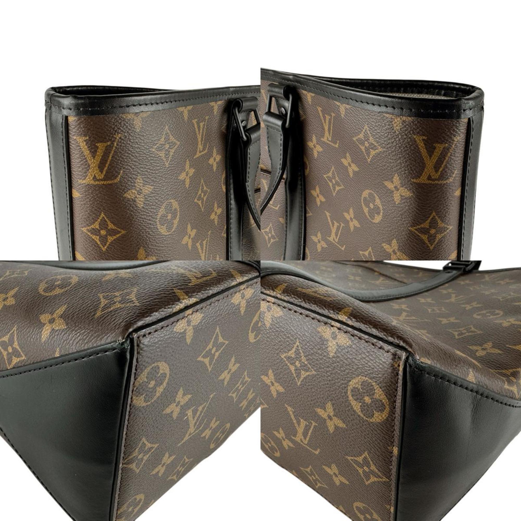 Louis Vuitton Black Brown Monogram Leather Handbag Shoulder Bag (Pre-Owned)