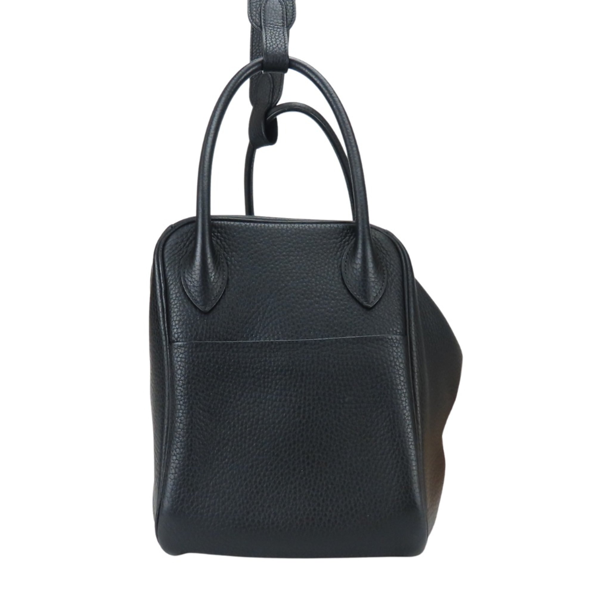 Hermes Lindy Black Taurillon Clemence Leather Handbag (Pre-Owned)