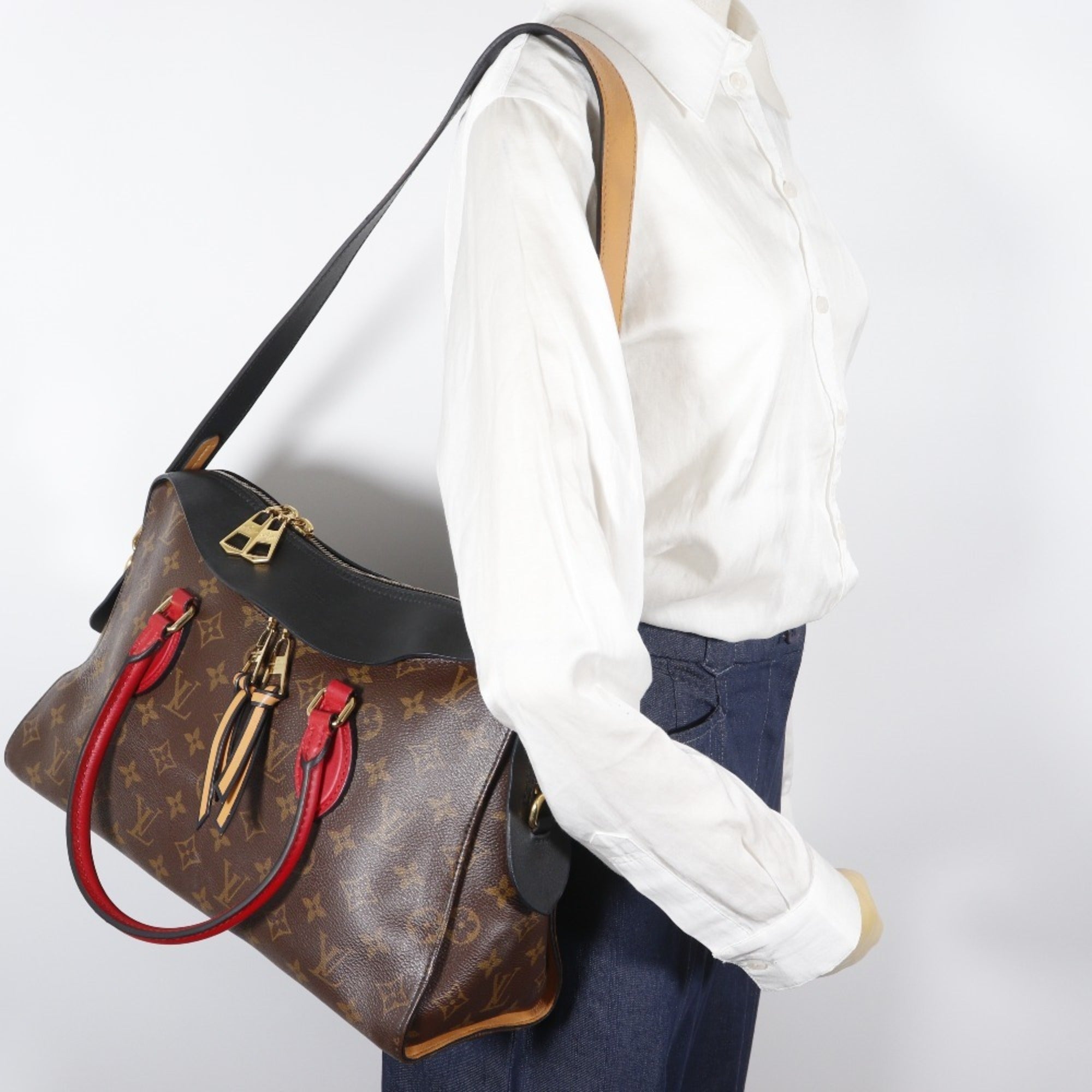 Louis Vuitton Brown Monogram Canvas Handbag Tote Bag (Pre-Owned)