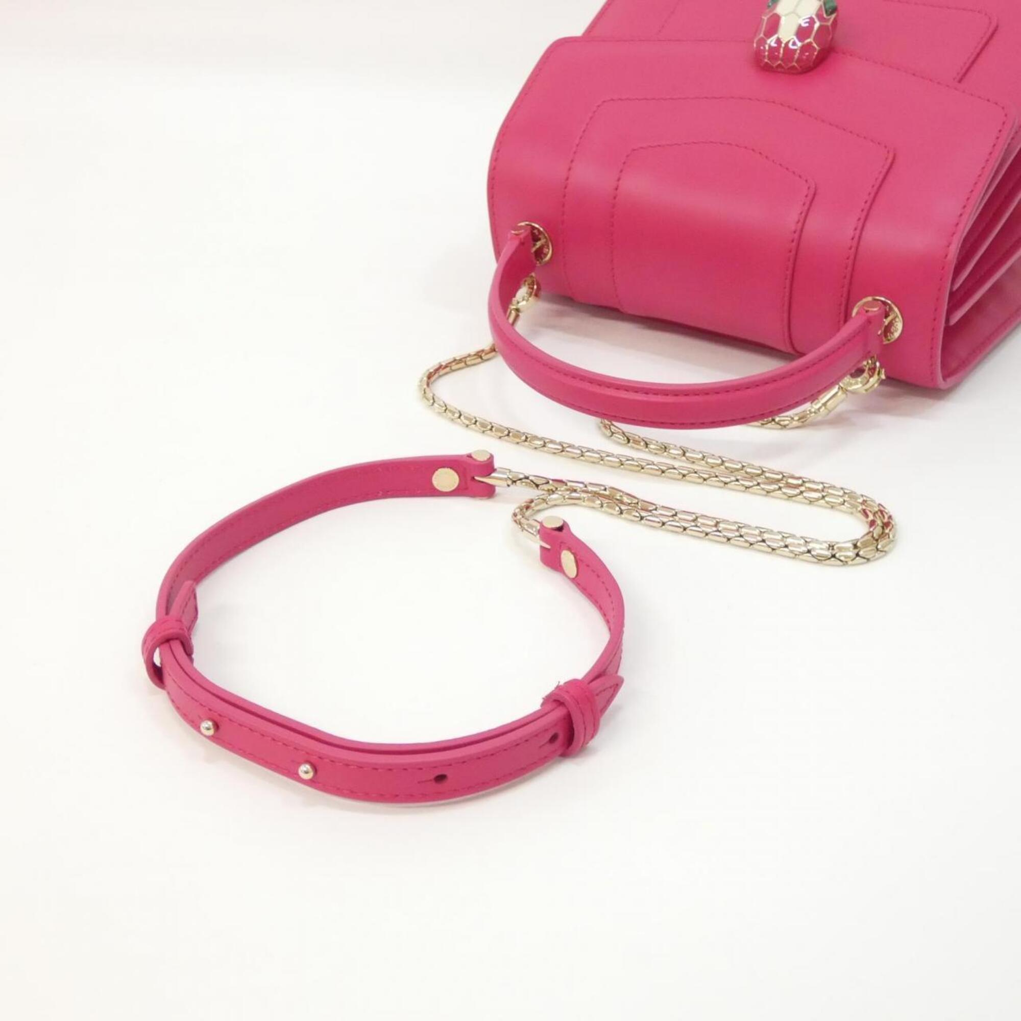 Bvlgari Pink Leather Handbag (Pre-Owned)