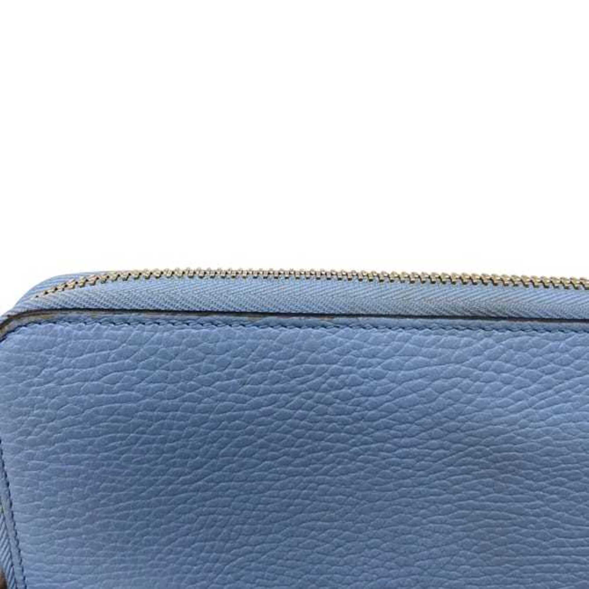 Gucci Light Blue Leather Long Wallet (Bi-Fold) (Pre-Owned)