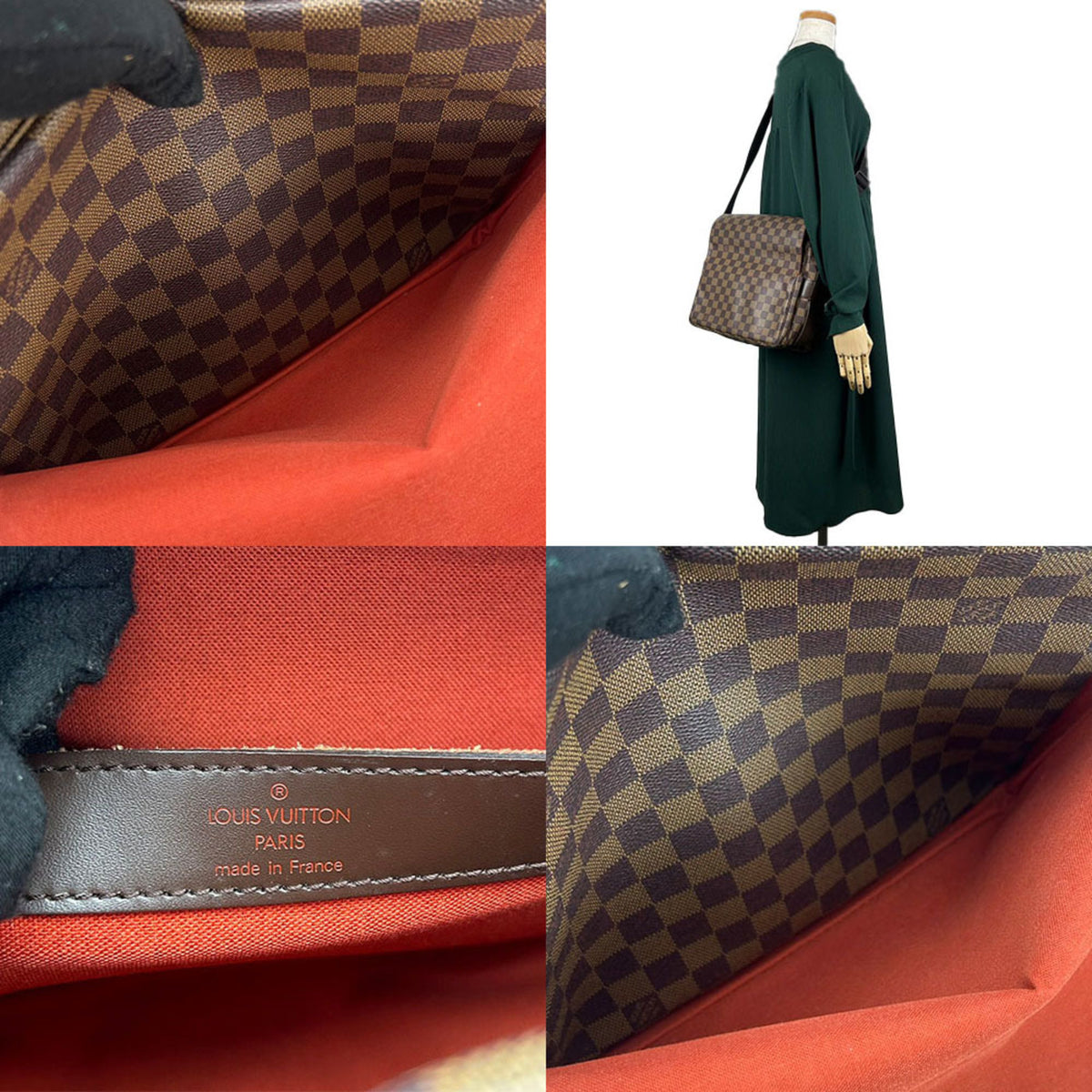 Louis Vuitton Damier Ebene Damier Canvas Messenger Bag Shoulder Bag (Pre-Owned)