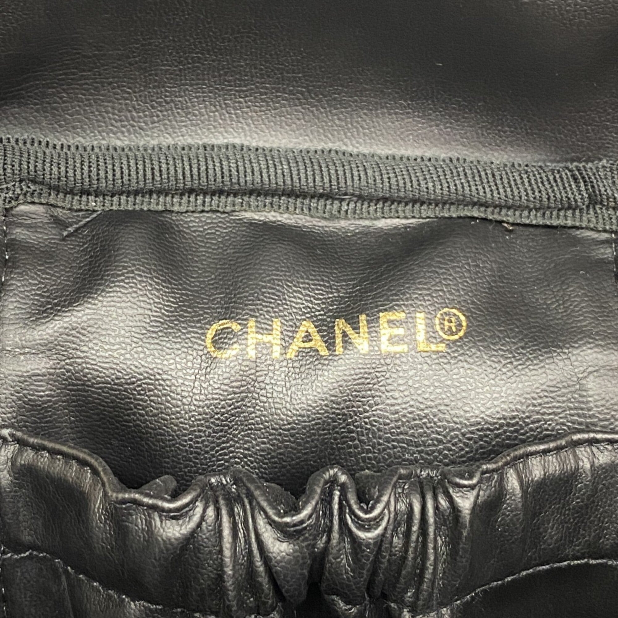 Chanel Black Leather Vanity Bag (Pre-Owned)