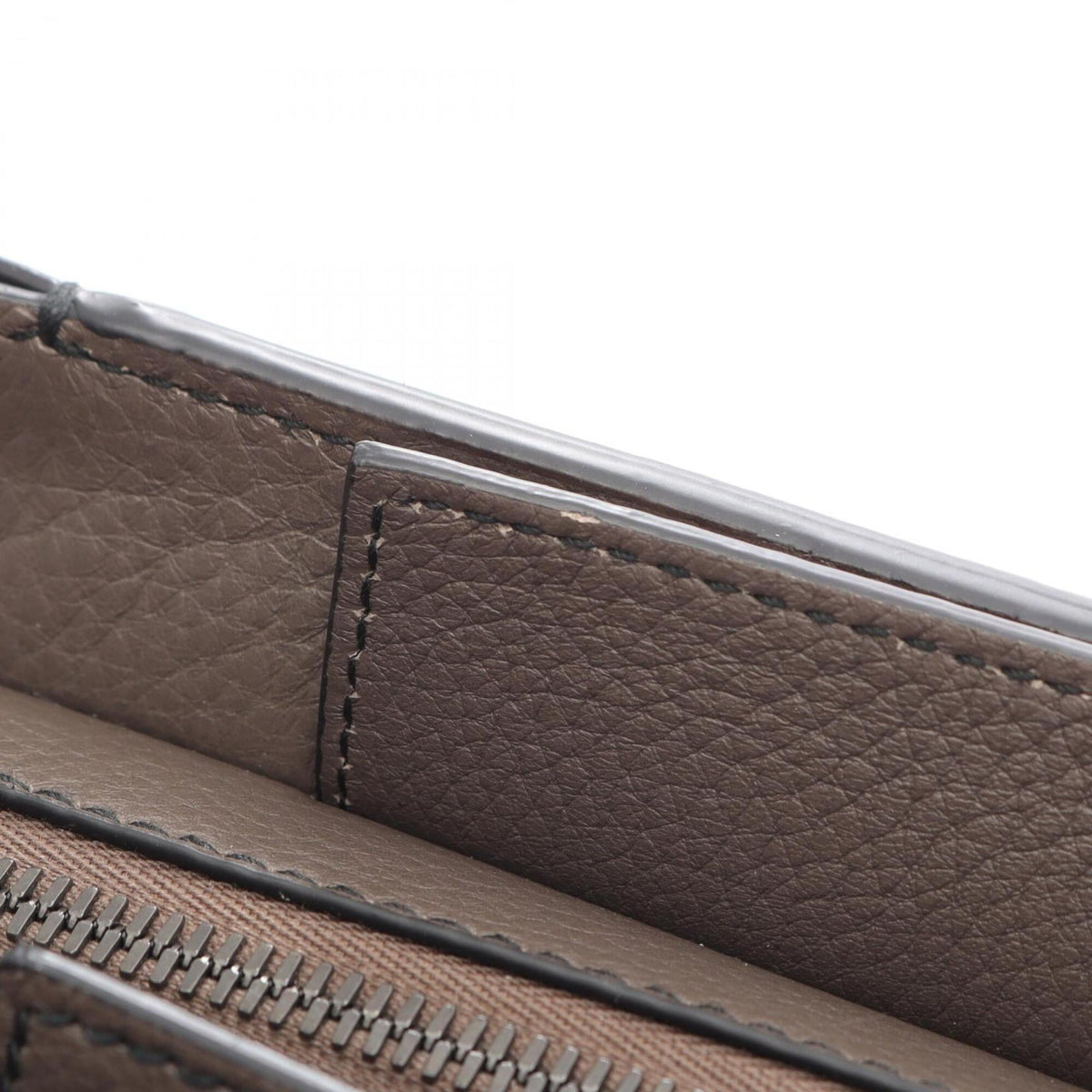Bottega Veneta Gray Leather Briefcase Handbag (Pre-Owned)