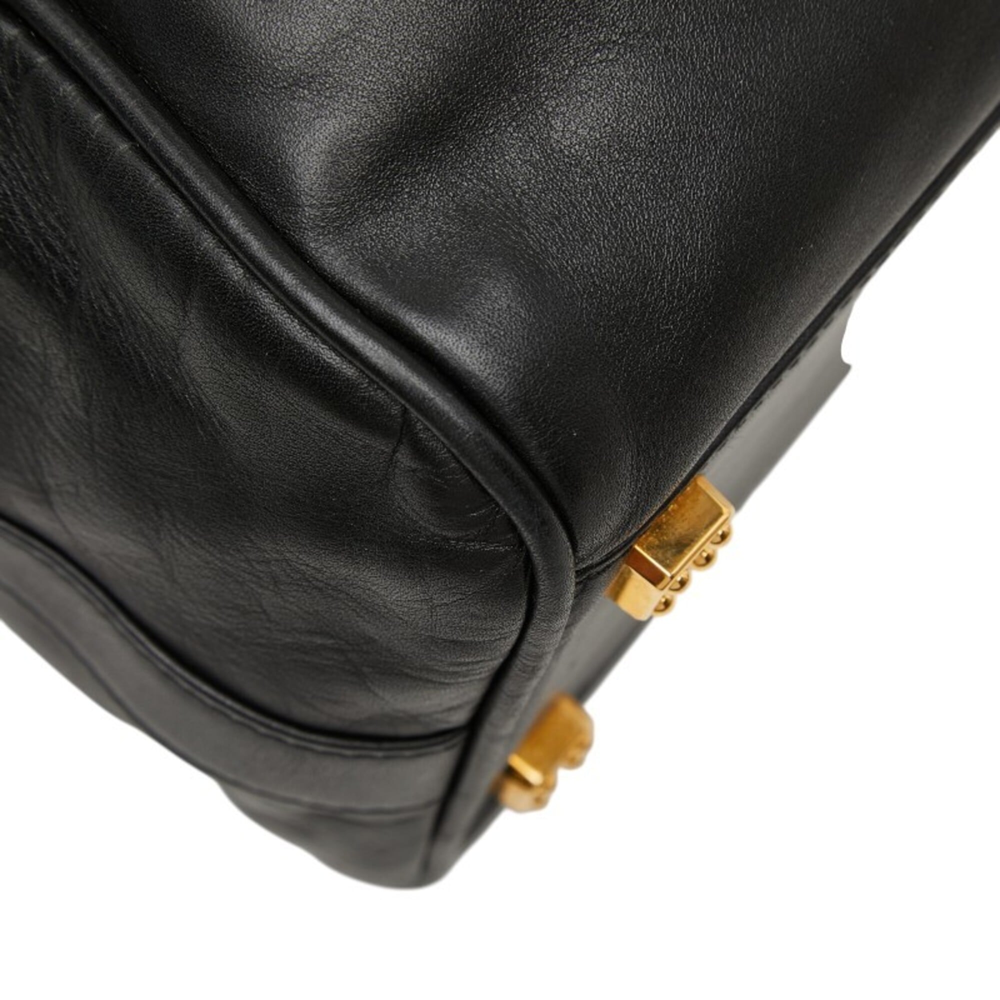 Loewe Black Leather Boston Bag Shoulder Bag (Pre-Owned)