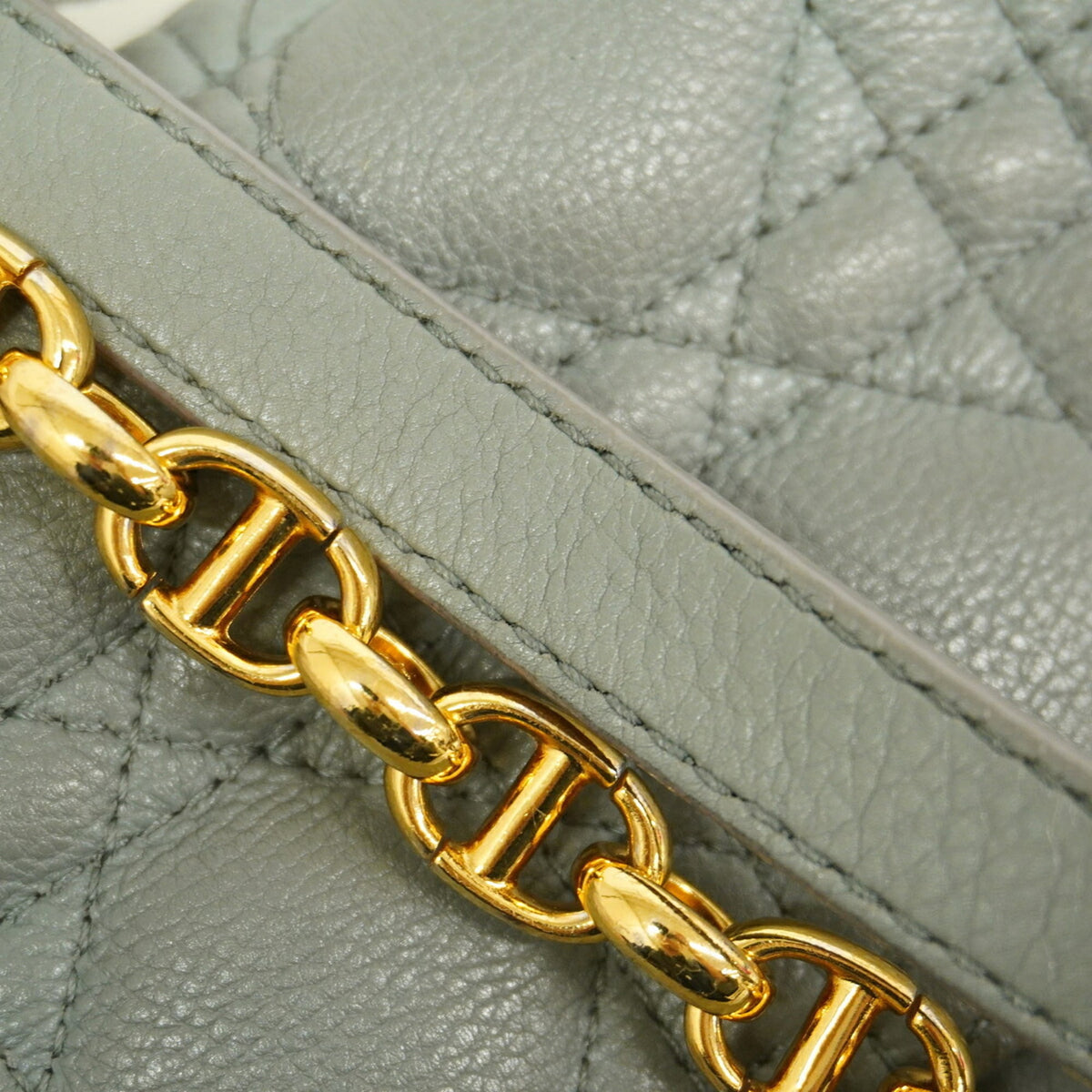 Christian Dior Gray Leather Shoulder Bag (Pre-Owned)