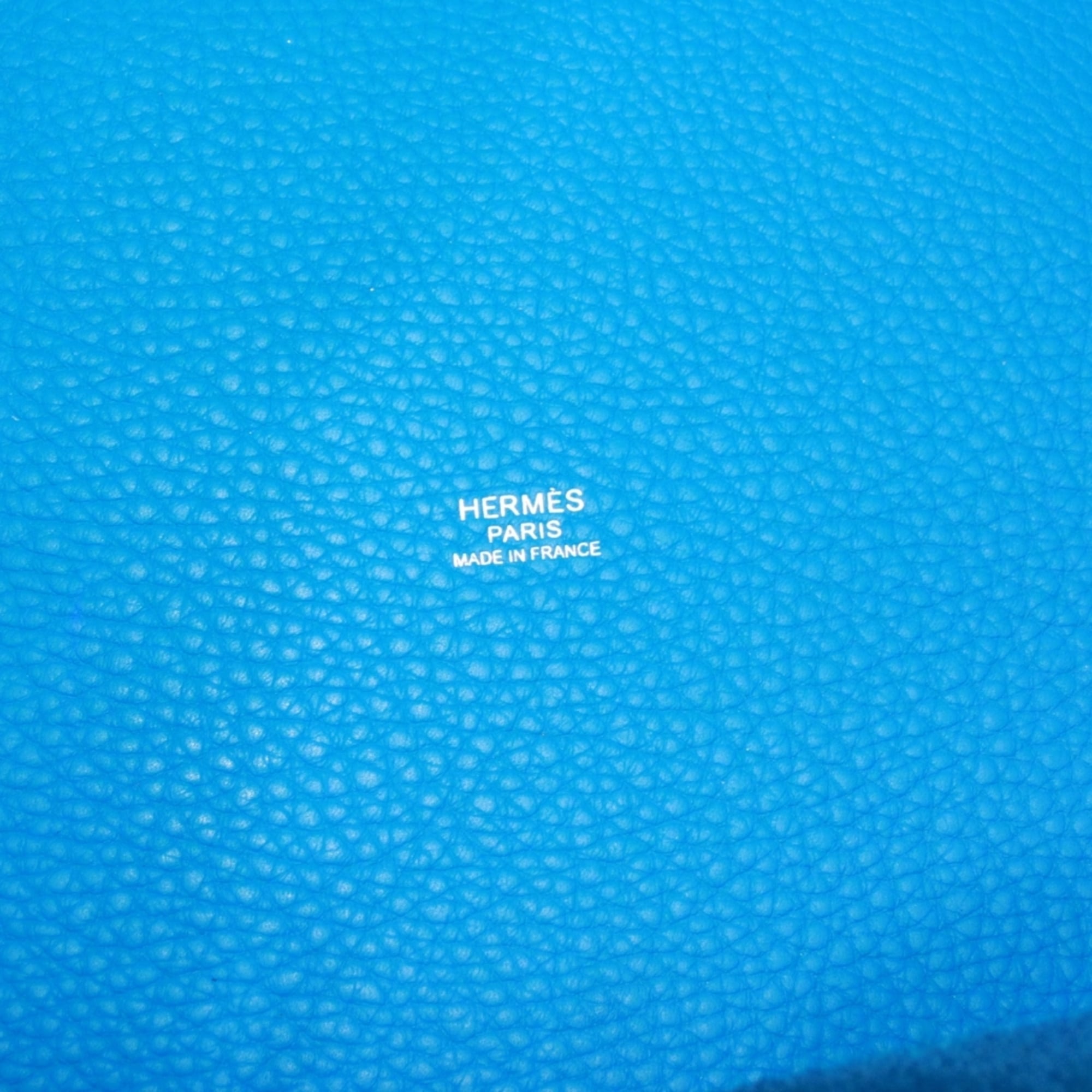 Hermes Blue Blue Hydra Taurillon Clemence Leather Handbag (Pre-Owned)