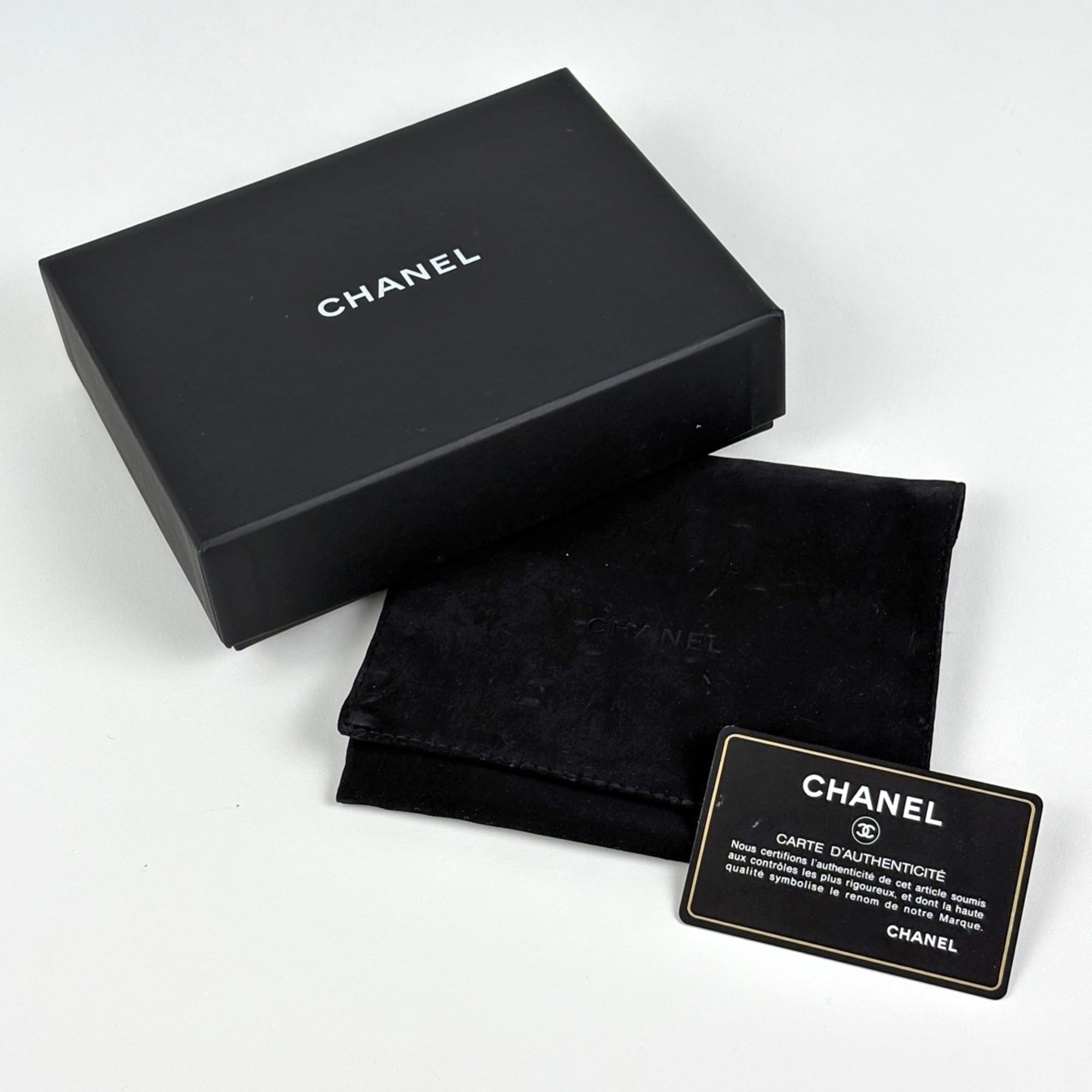 Chanel Black Leather Wallet (Tri-Fold) (Pre-Owned)
