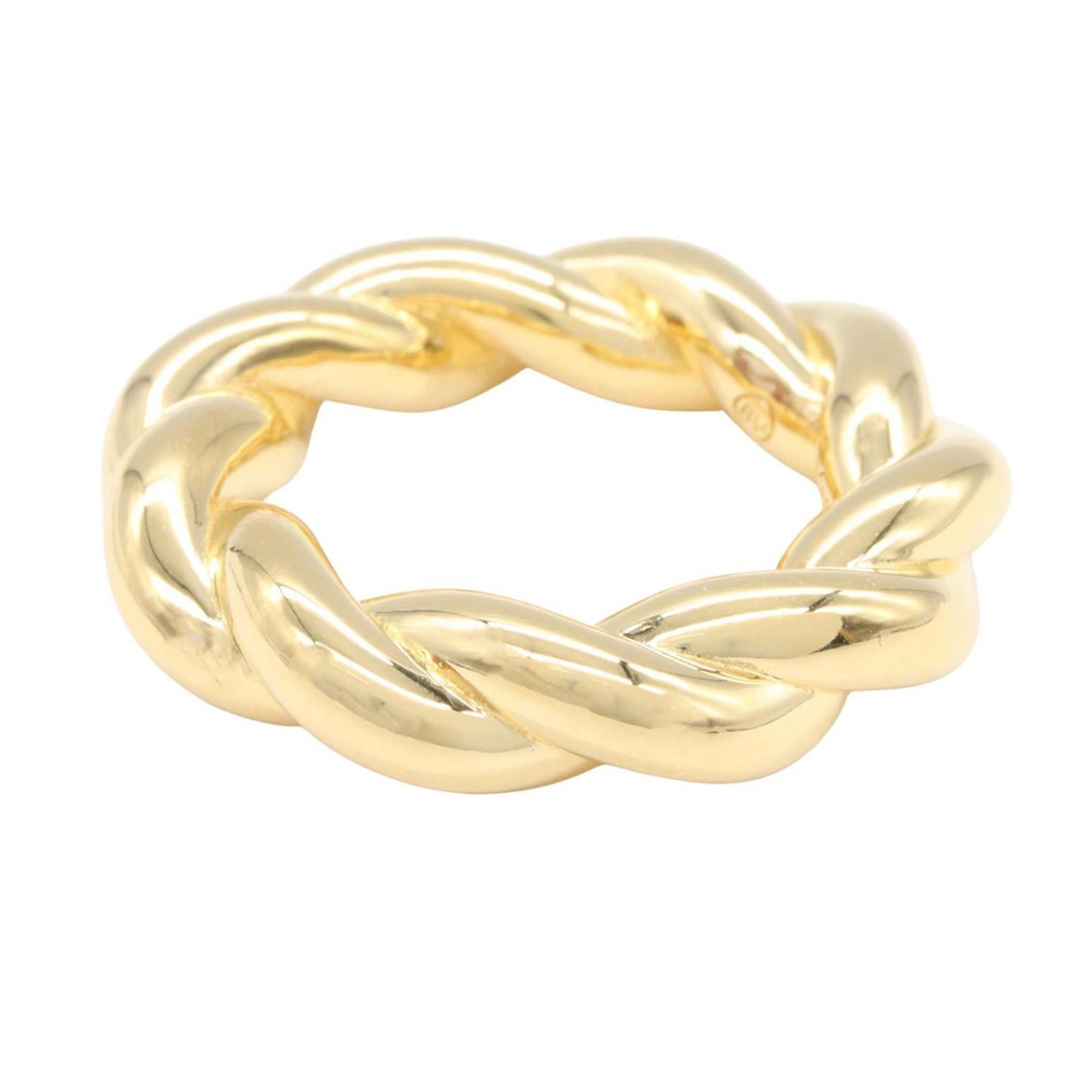Bottega Veneta Gold Silver 925 Band Ring (Pre-Owned)
