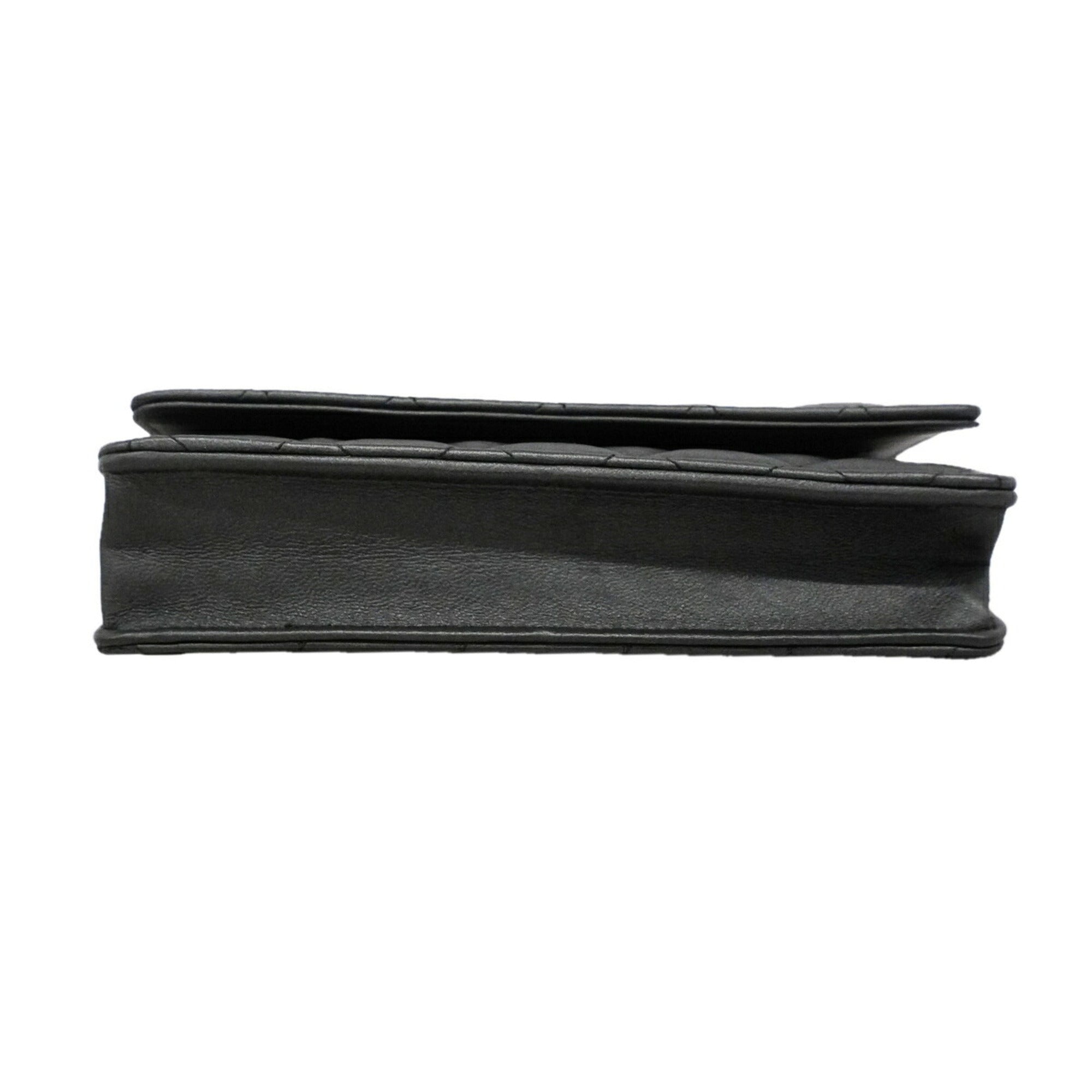 Chanel Black Leather Chain/Shoulder Wallet (Pre-Owned)